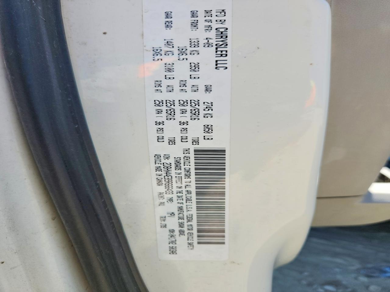 2009 Dodge Grand Caravan Se White vin: 2D8HN44E89R666433