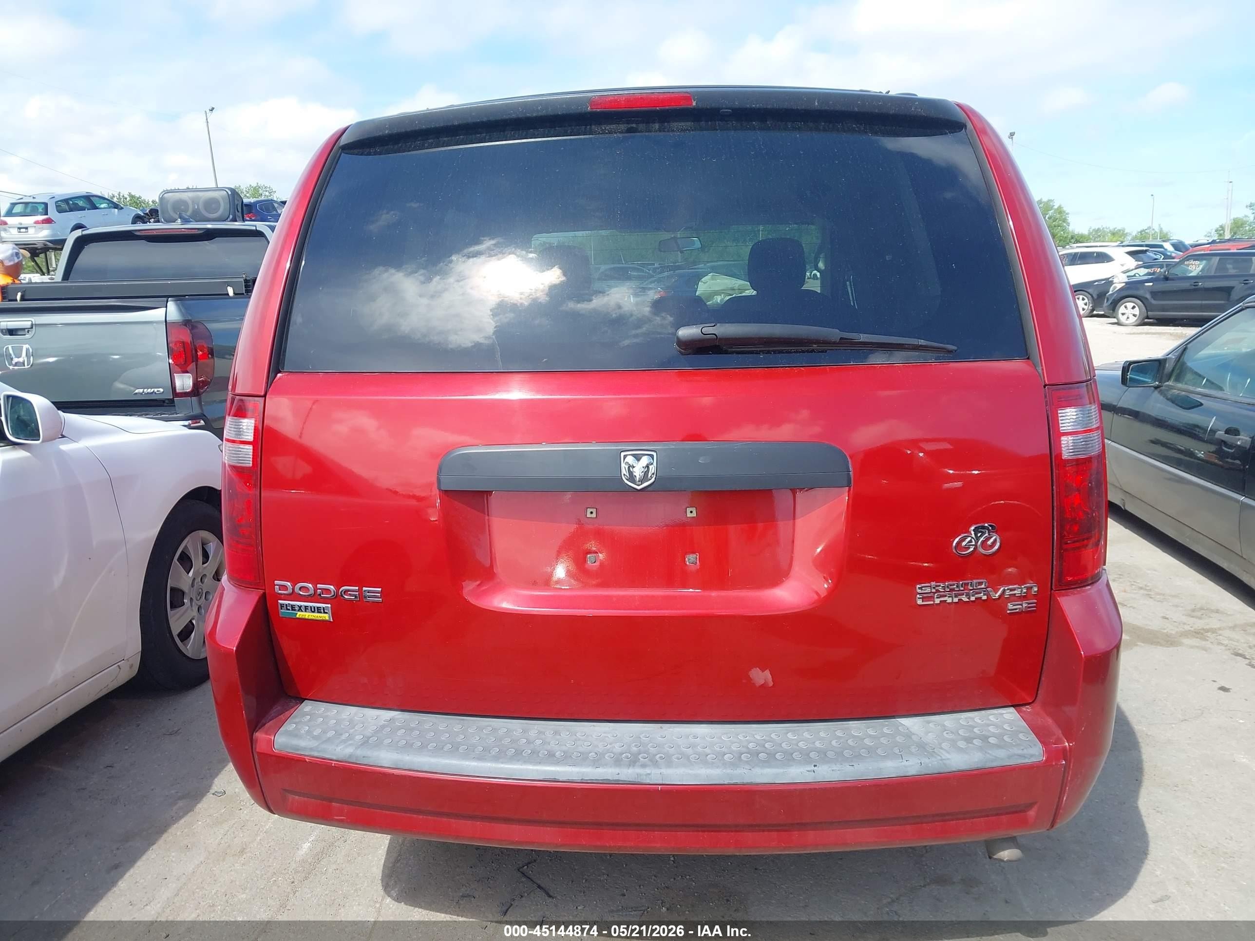 2009 Dodge Grand Caravan Se Red vin: 2D8HN44E99R616477