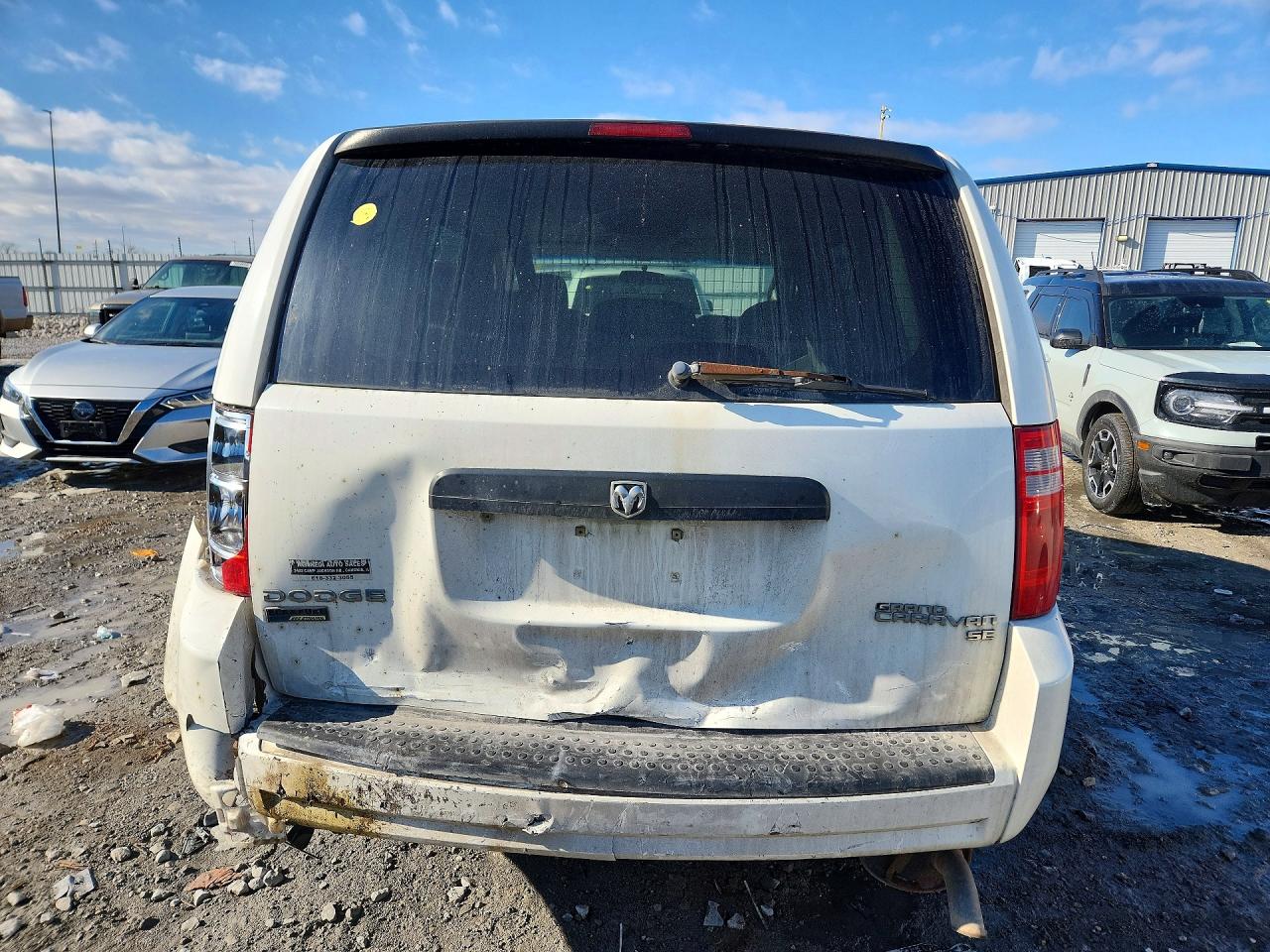 2009 Dodge Grand Caravan Se White vin: 2D8HN44E99R681586