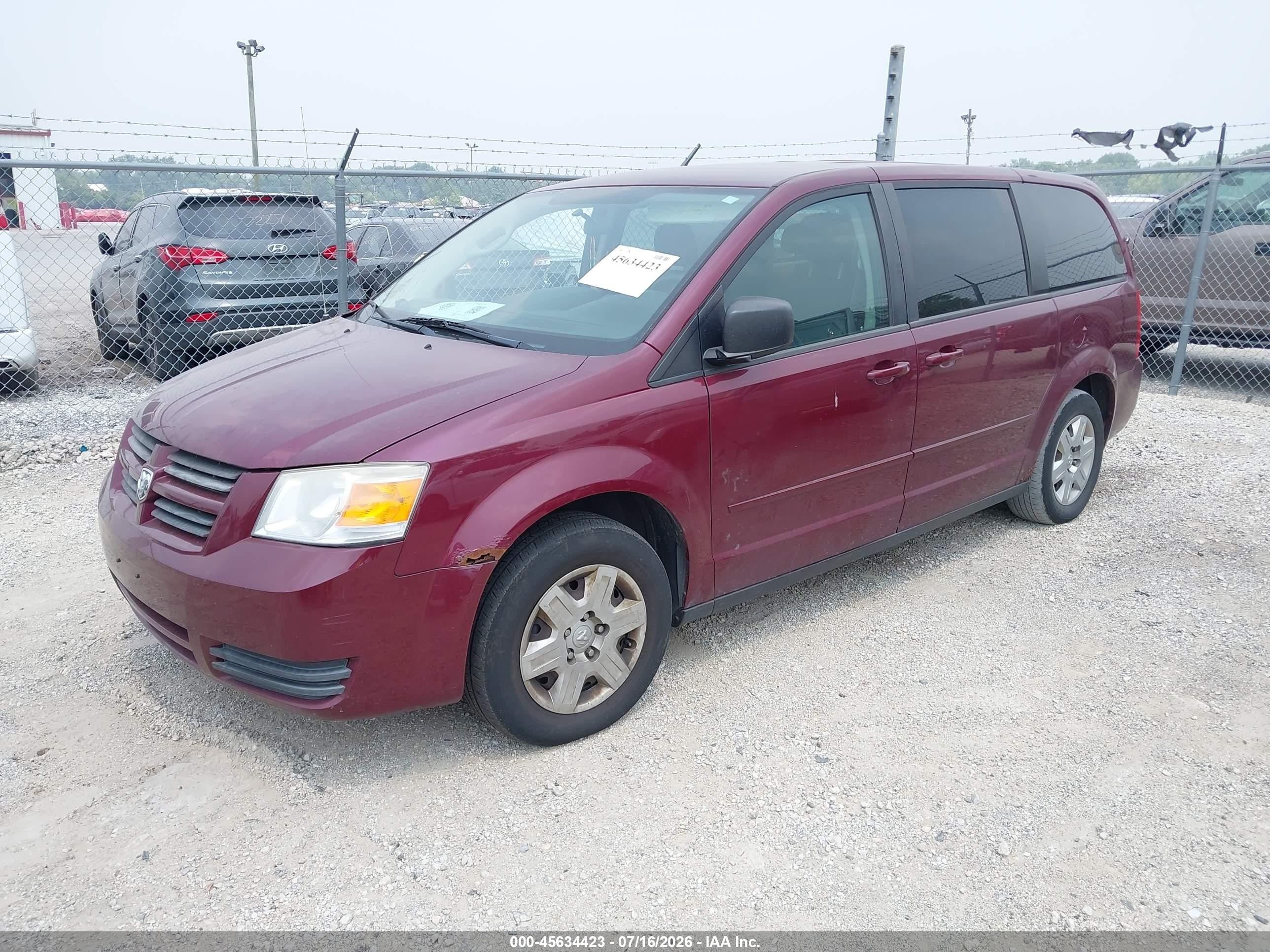 2009 Dodge Grand Caravan Se Burgundy vin: 2D8HN44EX9R517361