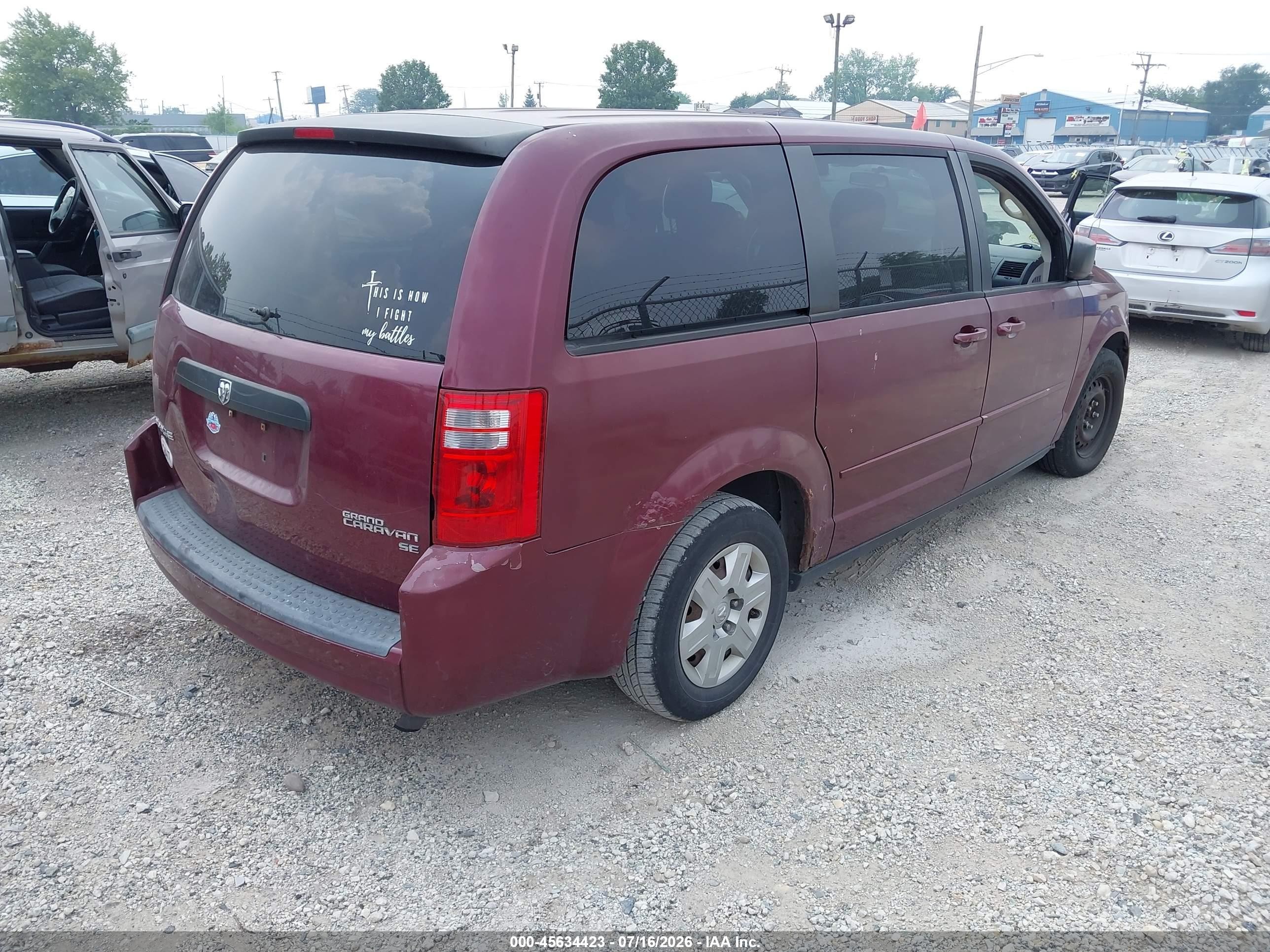 2009 Dodge Grand Caravan Se Burgundy vin: 2D8HN44EX9R517361
