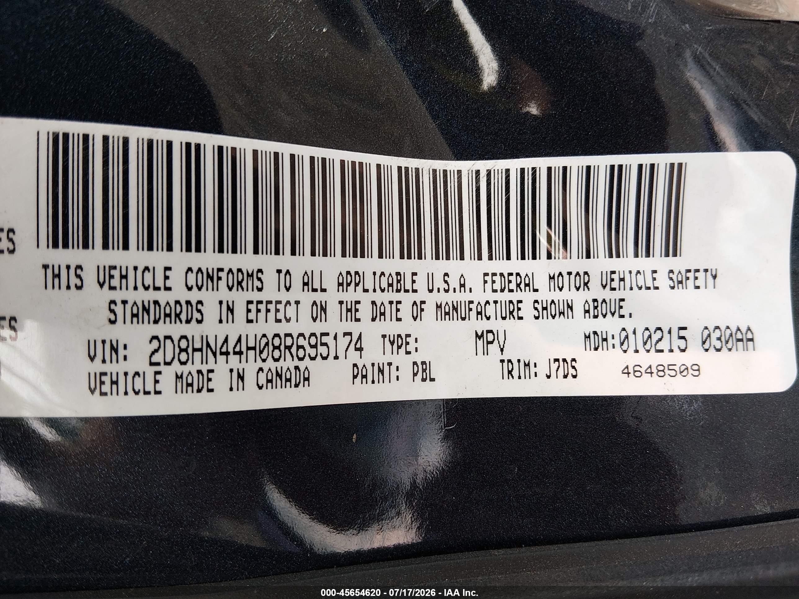 2008 Dodge Grand Caravan Se Gray vin: 2D8HN44H08R695174