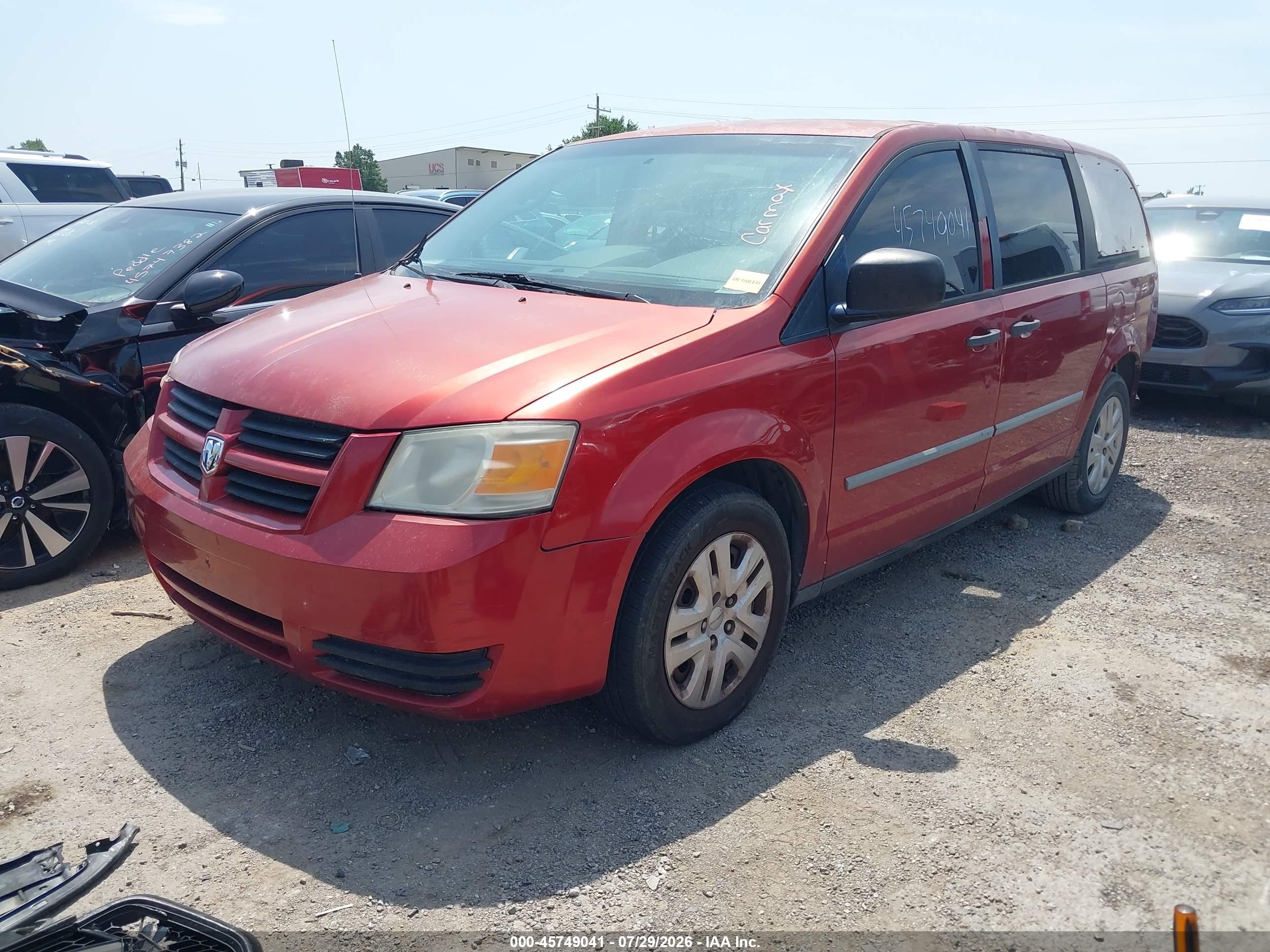 2008 Dodge Grand Caravan Se Maroon vin: 2D8HN44H08R704651