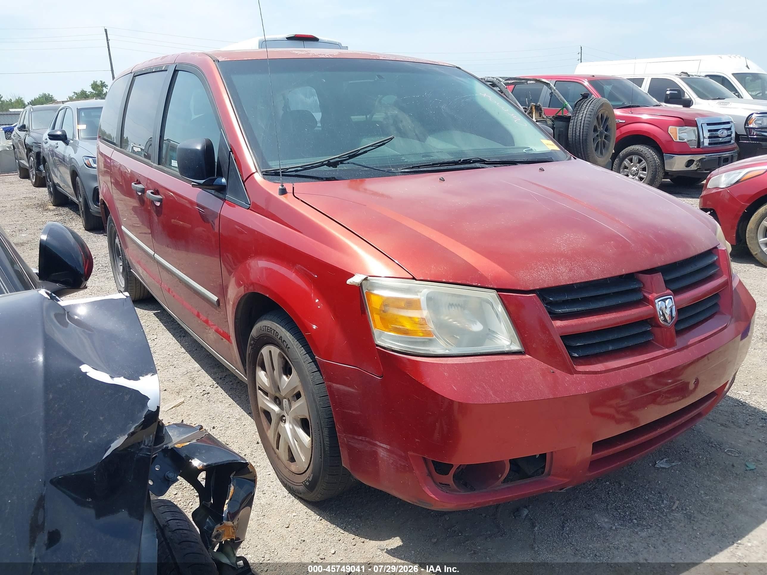2008 Dodge Grand Caravan Se Темно-бордовый vin: 2D8HN44H08R704651