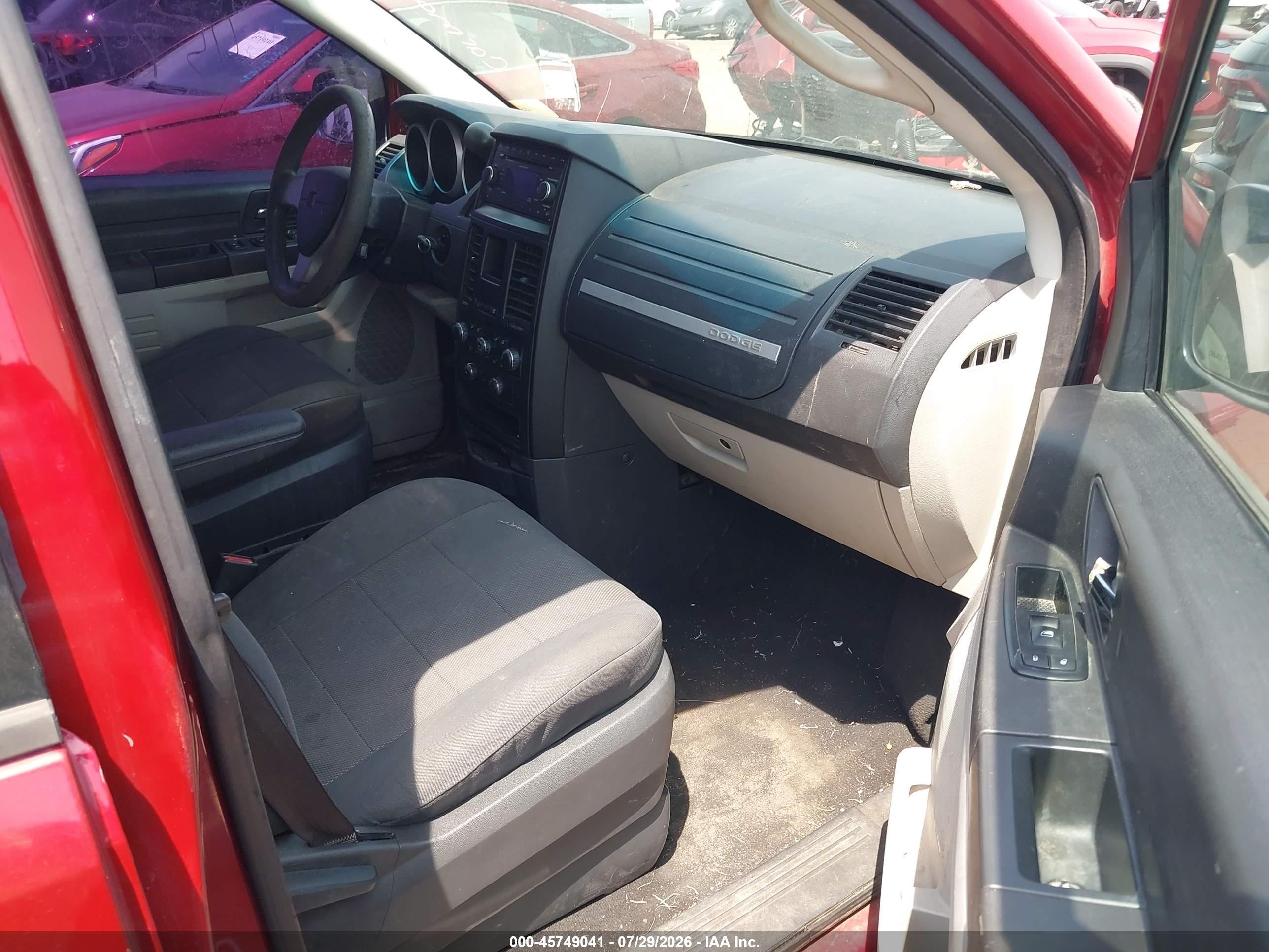 2008 Dodge Grand Caravan Se Maroon vin: 2D8HN44H08R704651