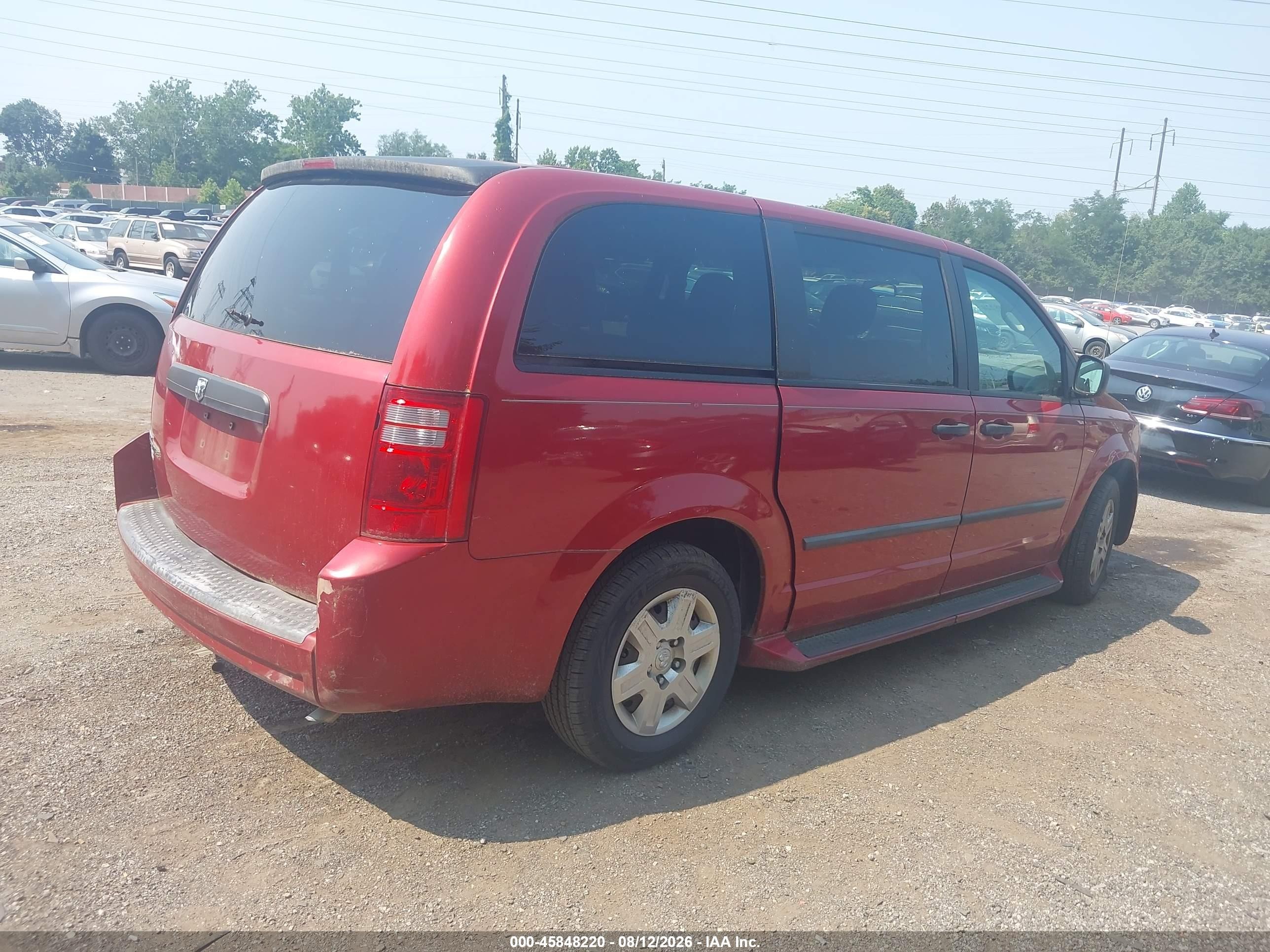 2008 Dodge Grand Caravan Se Красный vin: 2D8HN44H28R113950