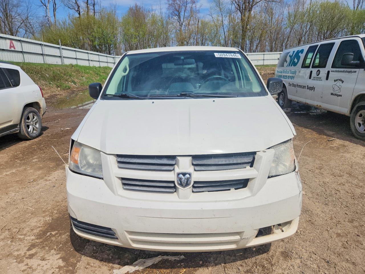 2008 Dodge Grand Caravan Se White vin: 2D8HN44H28R761157