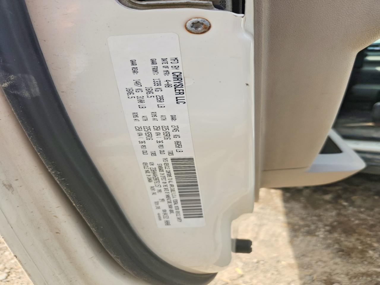 2008 Dodge Grand Caravan Se White vin: 2D8HN44H28R761157