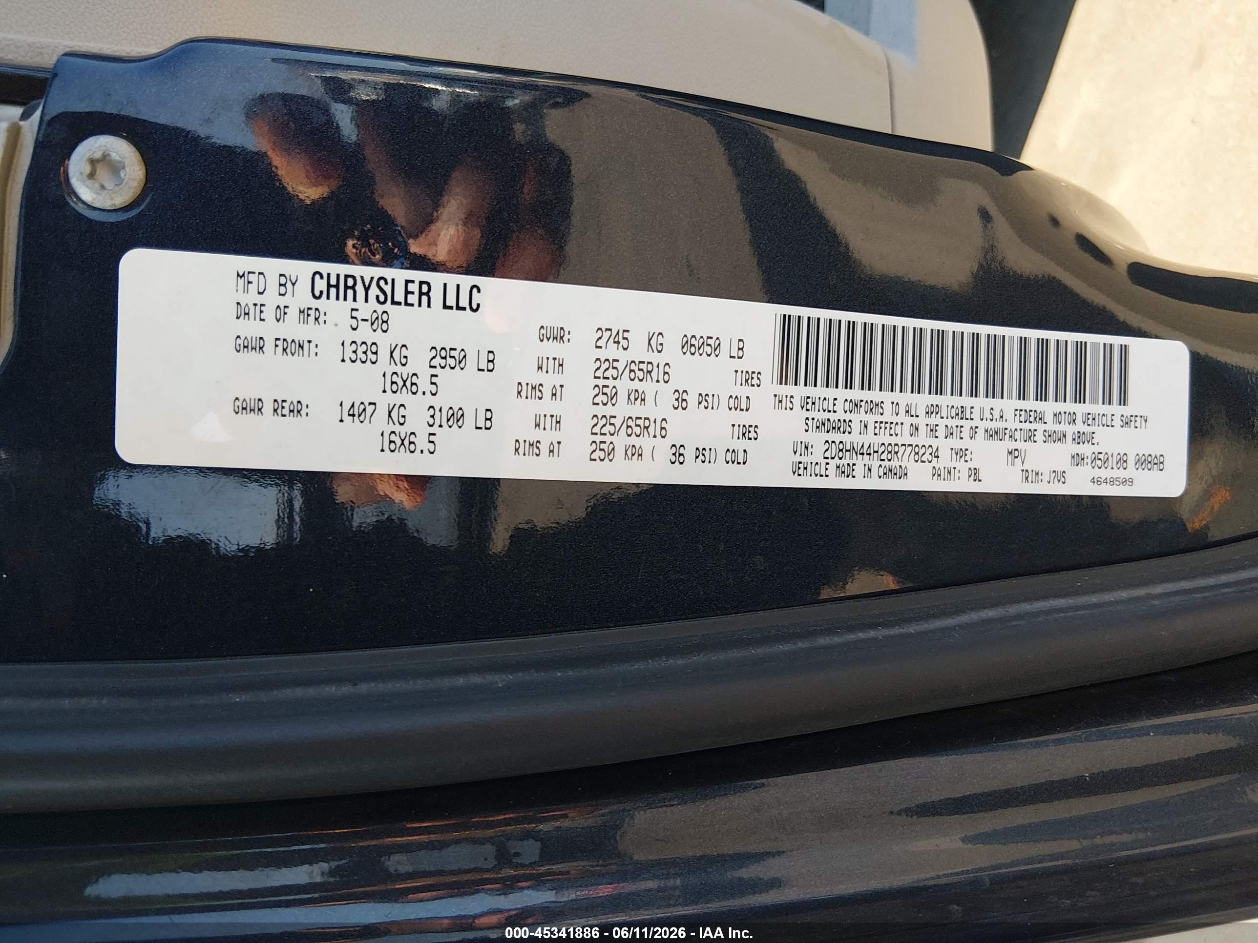 2008 Dodge Grand Caravan Se Blue vin: 2D8HN44H28R778234