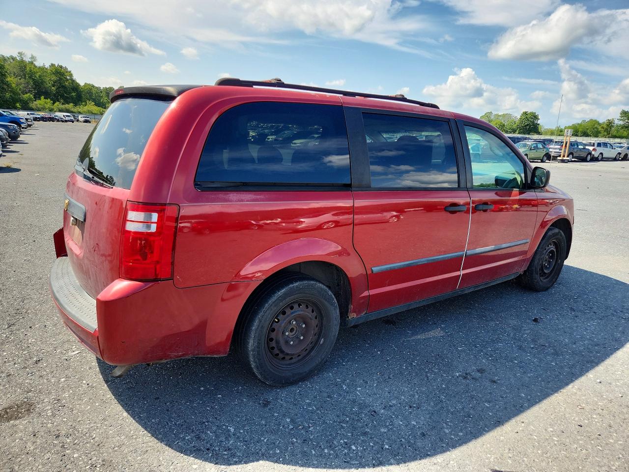 2008 Dodge Grand Caravan Se Maroon vin: 2D8HN44H38R113875