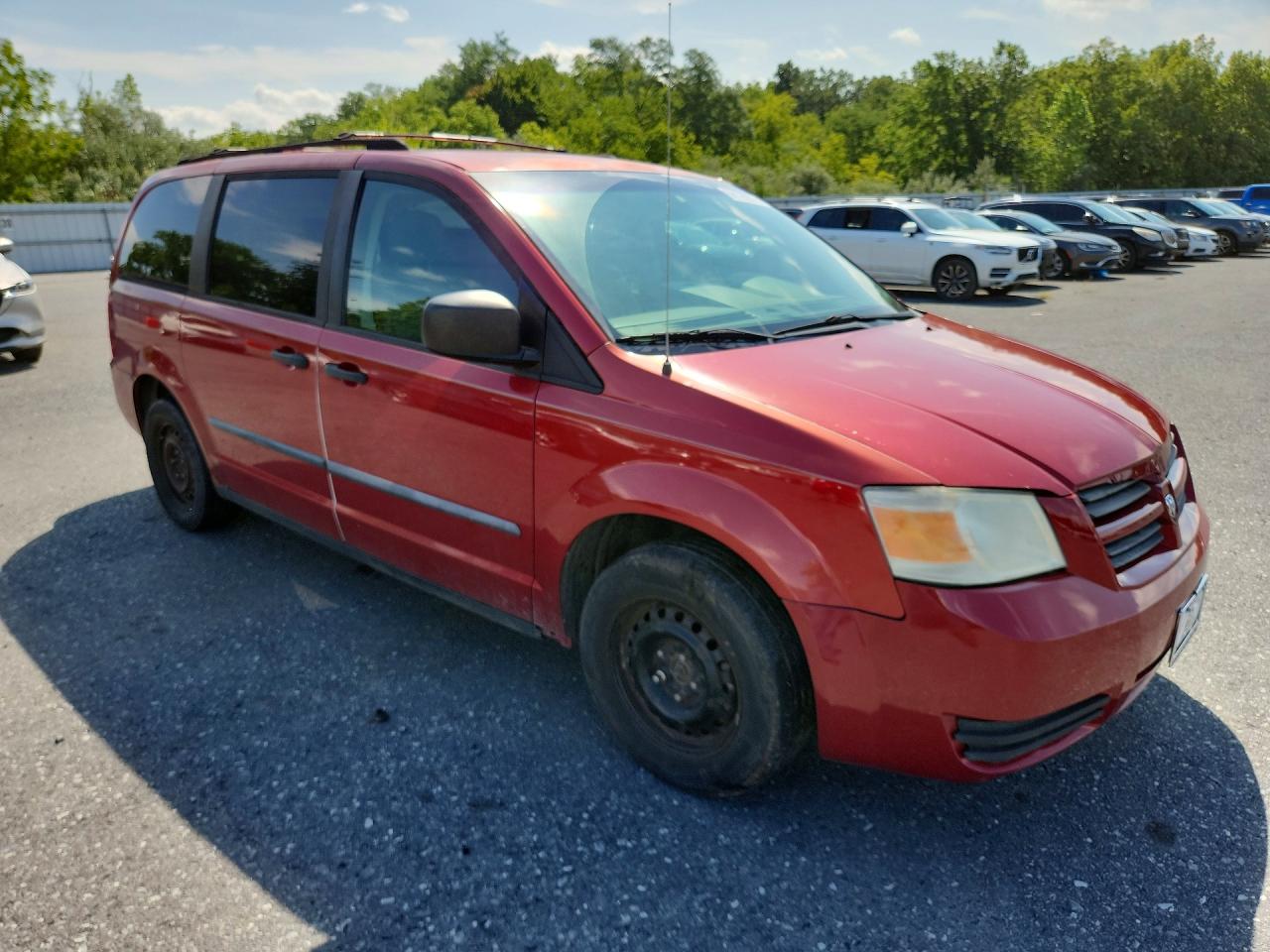 2008 Dodge Grand Caravan Se Maroon vin: 2D8HN44H38R113875