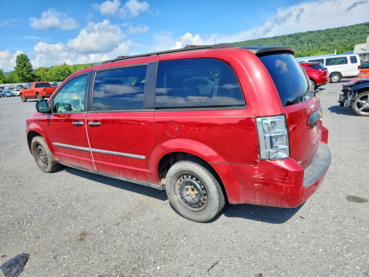 2008 Dodge Grand Caravan Se Maroon vin: 2D8HN44H38R113875