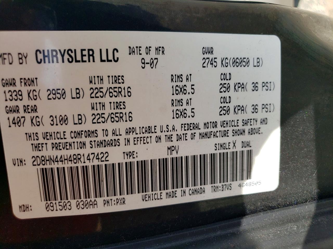 2008 Dodge Grand Caravan Se Серый vin: 2D8HN44H48R147422