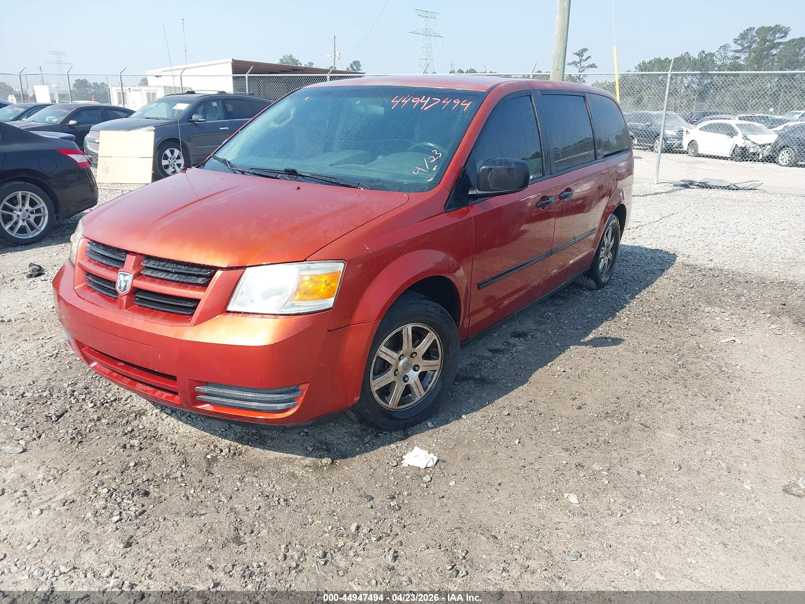 2008 Dodge Grand Caravan Se Orange vin: 2D8HN44H48R703275