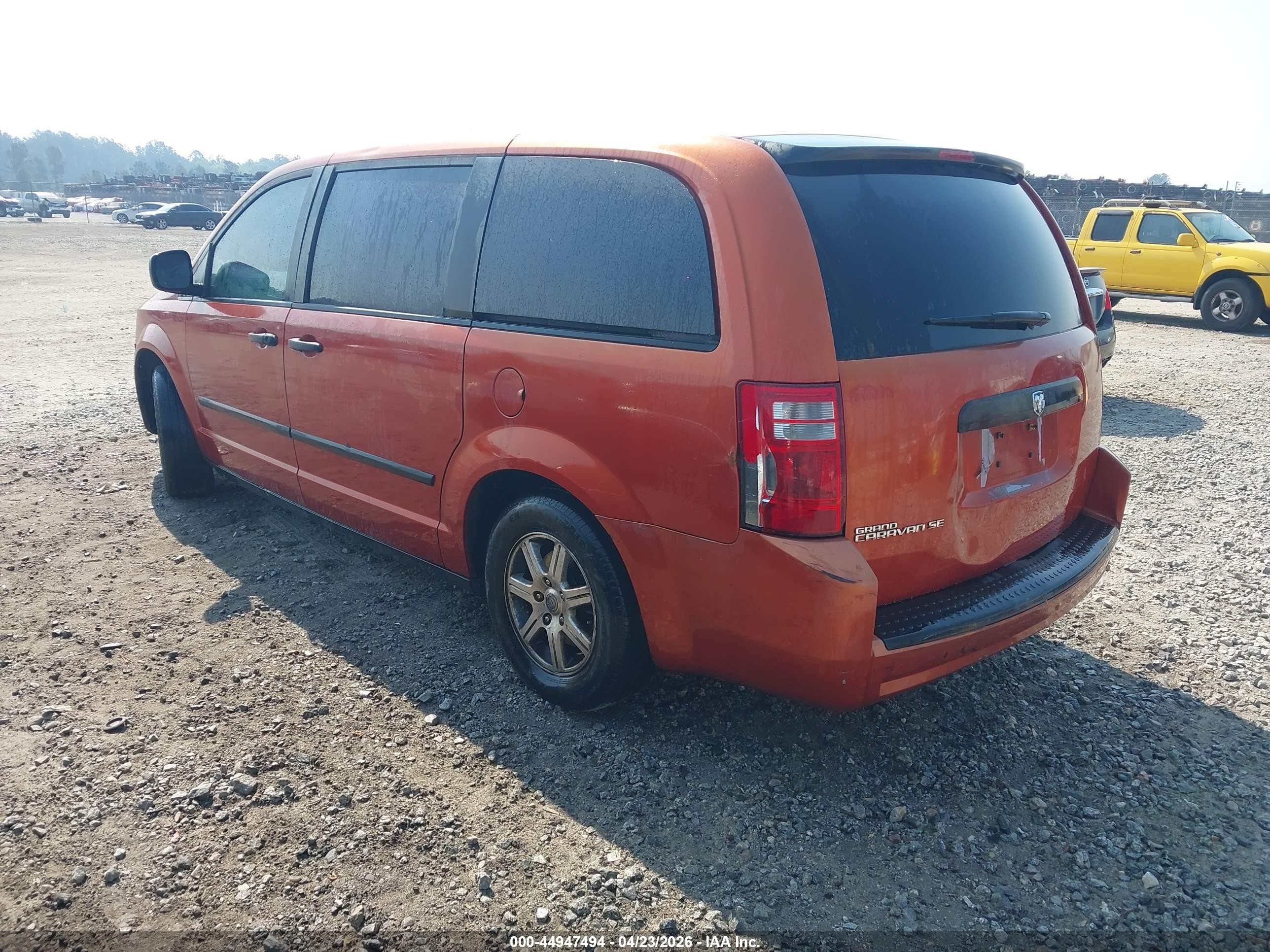 2008 Dodge Grand Caravan Se Orange vin: 2D8HN44H48R703275