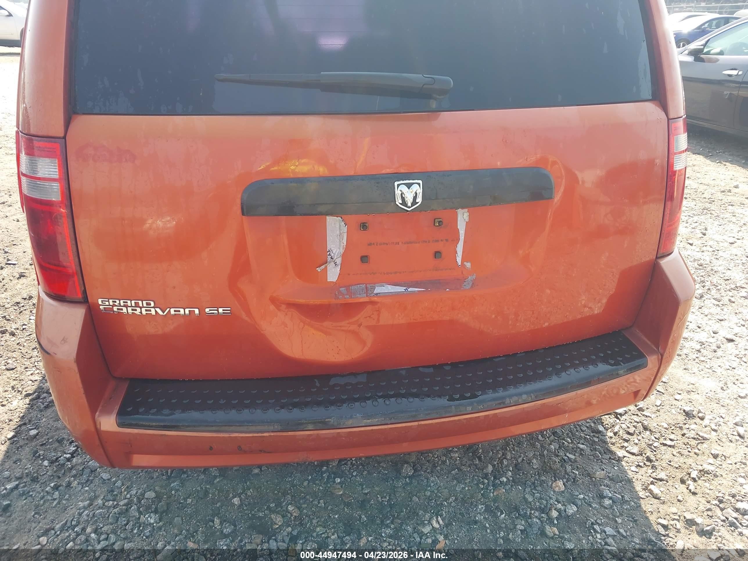 2008 Dodge Grand Caravan Se Orange vin: 2D8HN44H48R703275