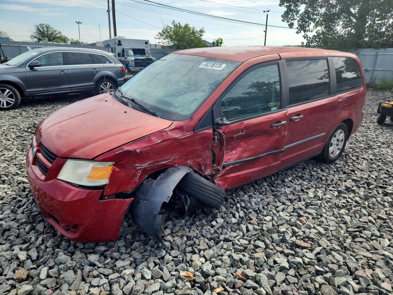2008 Dodge Grand Caravan Se Red vin: 2D8HN44H58R679665