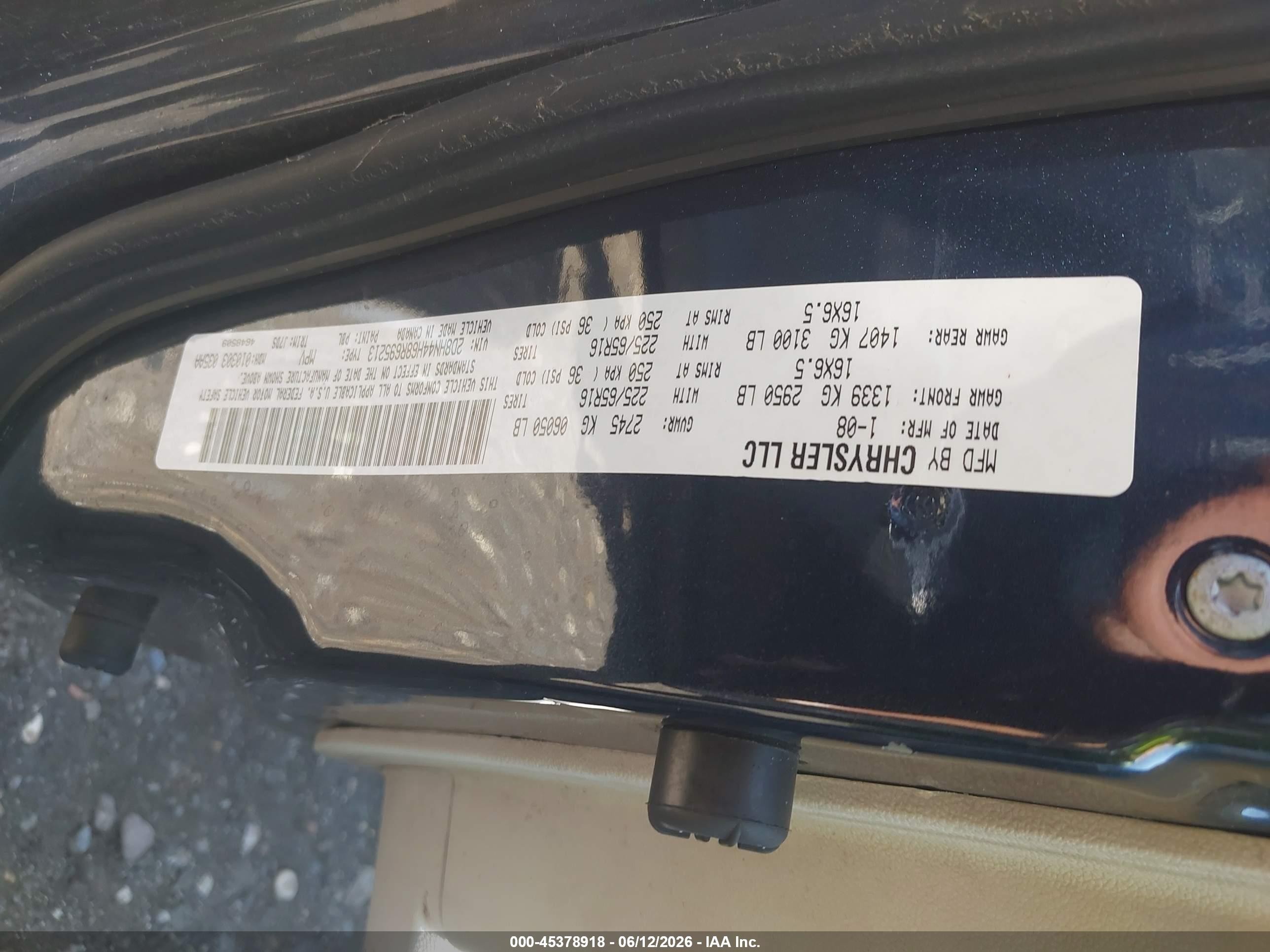 2008 Dodge Grand Caravan Se Синий vin: 2D8HN44H68R695213