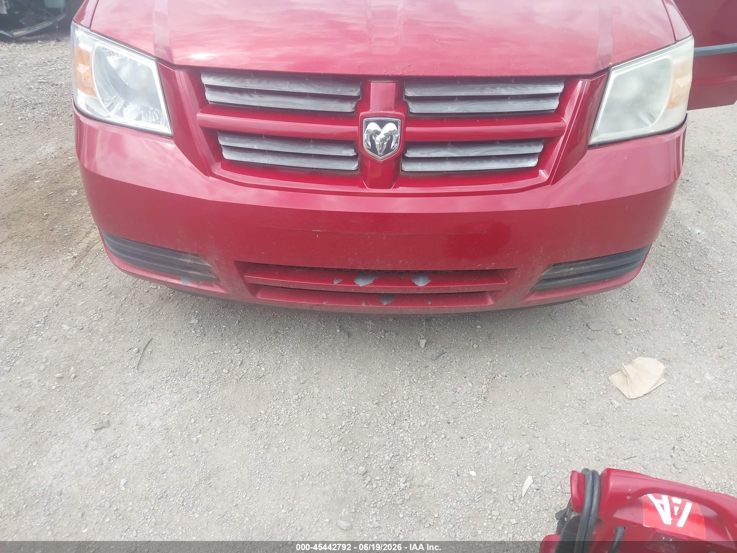 2008 Dodge Grand Caravan Se Red vin: 2D8HN44H68R809453