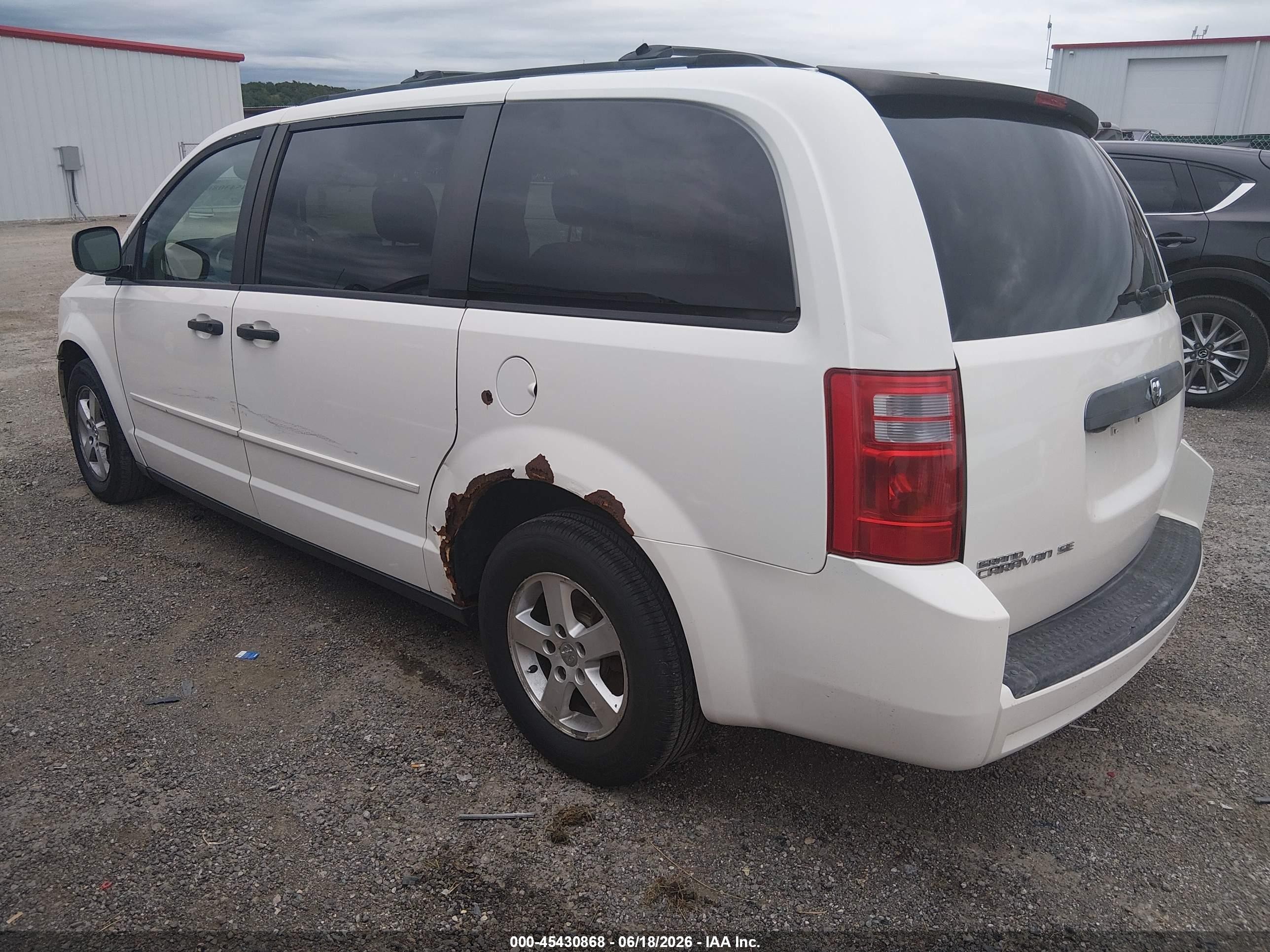 2008 Dodge Grand Caravan Se White vin: 2D8HN44H78R101776