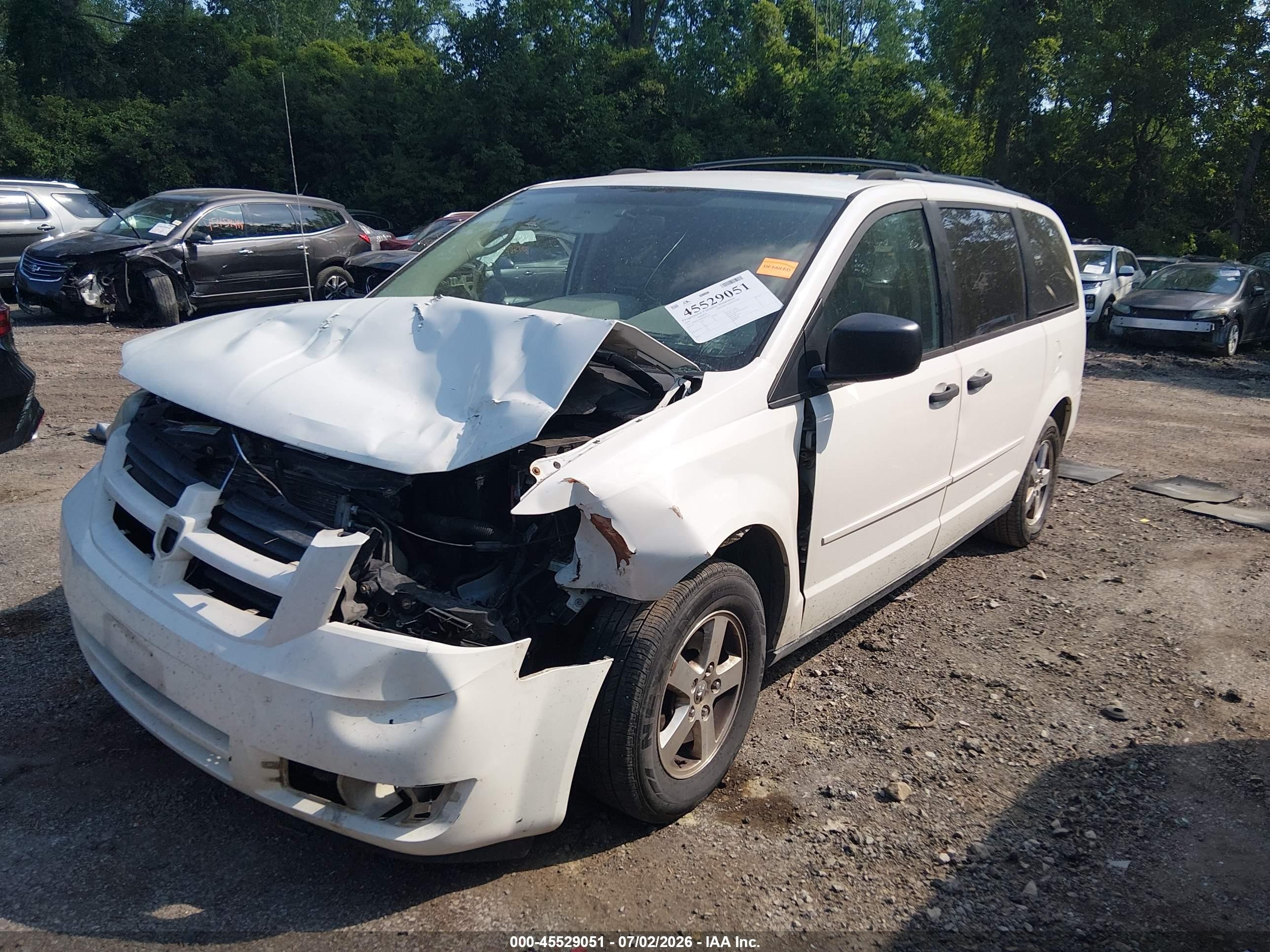 2008 Dodge Grand Caravan Se White vin: 2D8HN44H88R602854