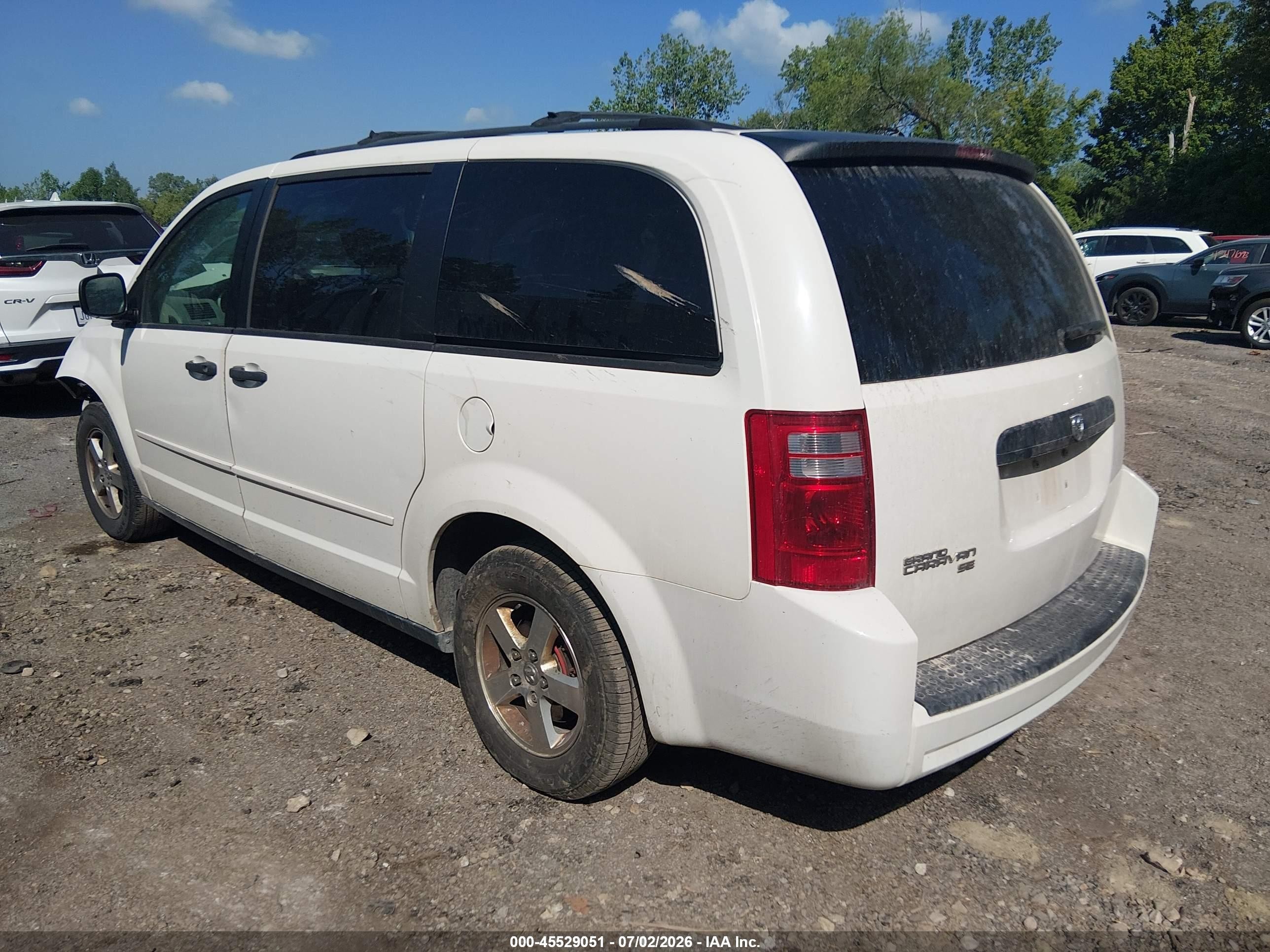 2008 Dodge Grand Caravan Se White vin: 2D8HN44H88R602854