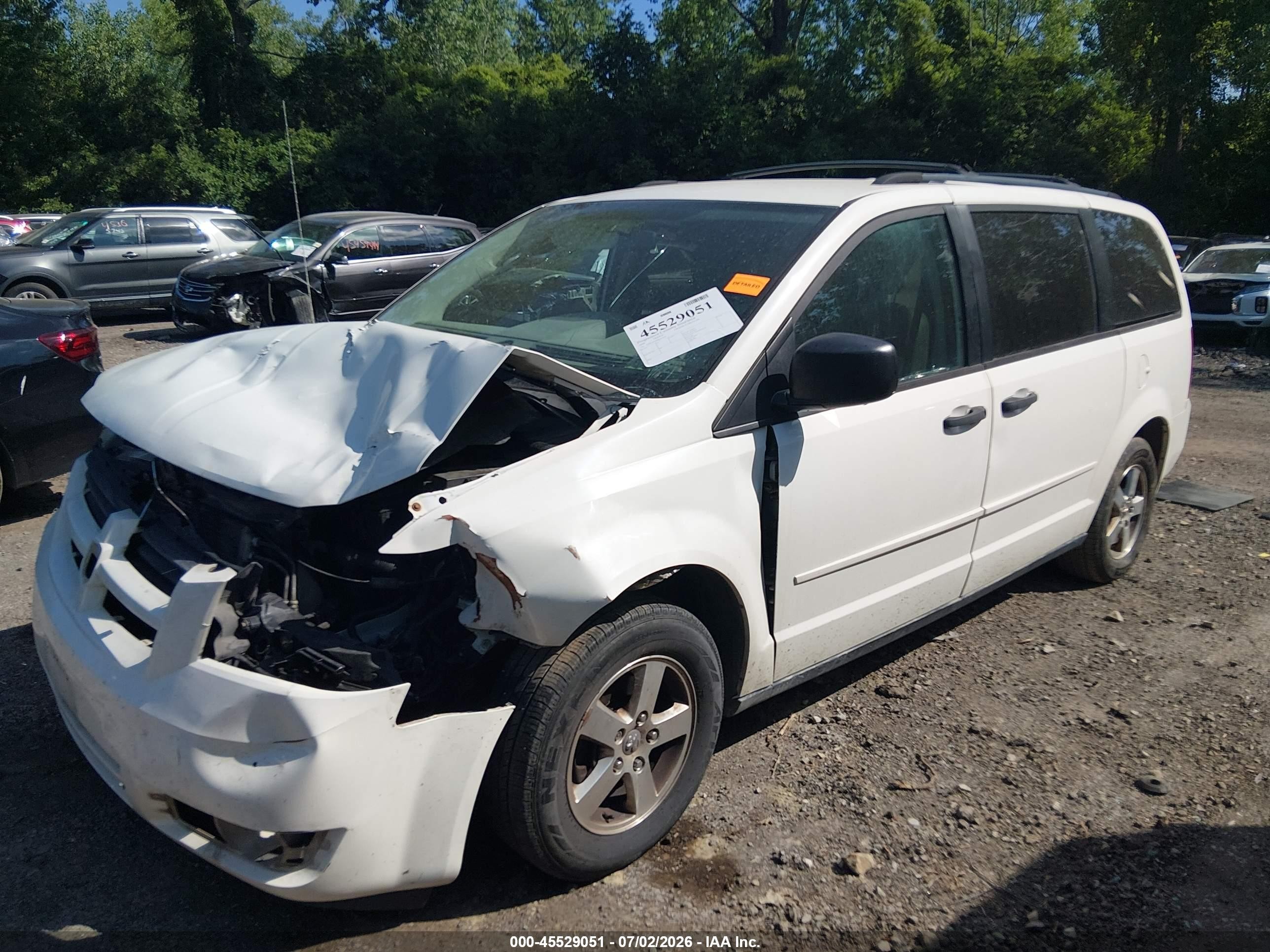 2008 Dodge Grand Caravan Se White vin: 2D8HN44H88R602854