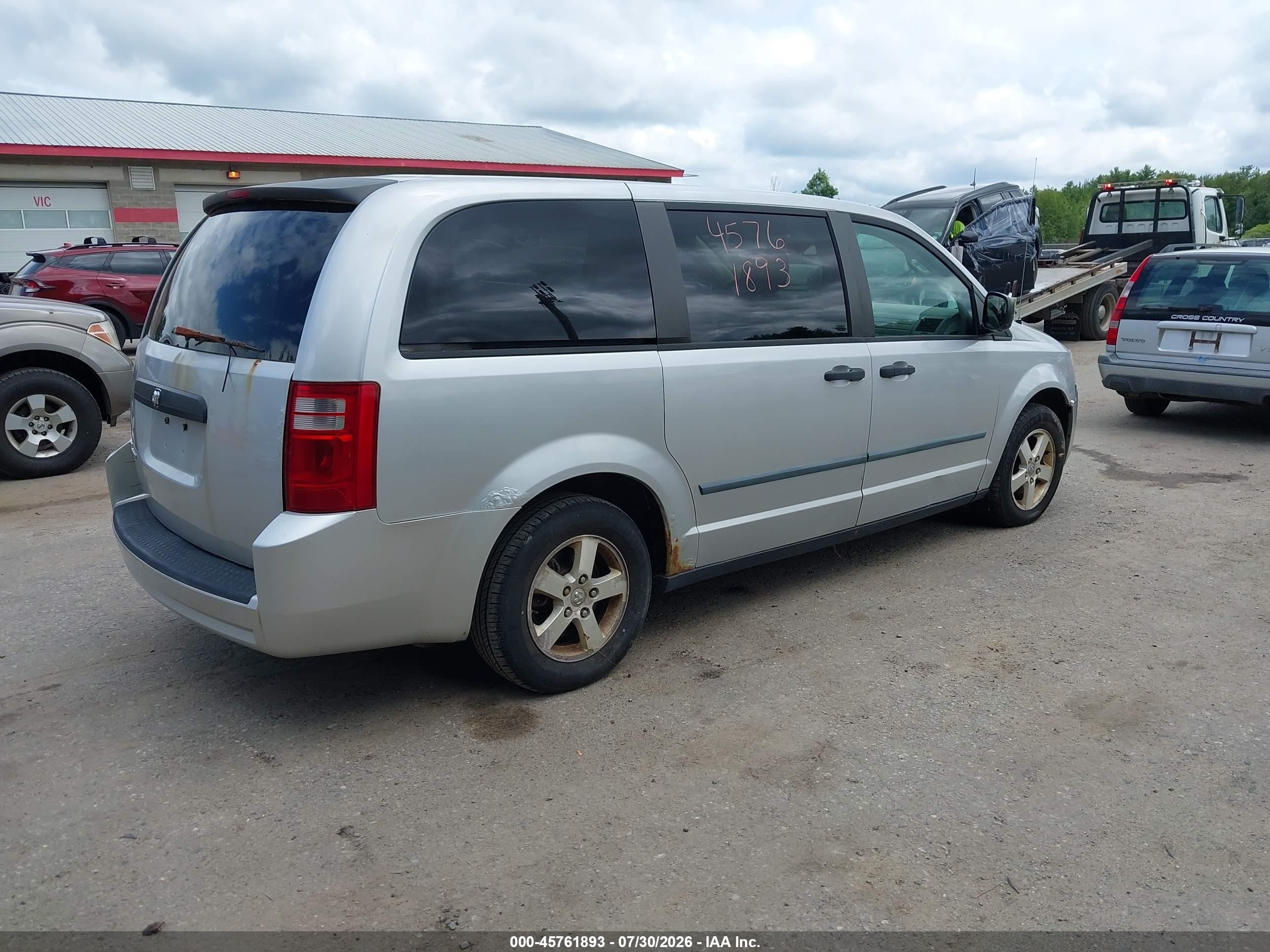 2008 Dodge Grand Caravan Se Silver vin: 2D8HN44H88R702730