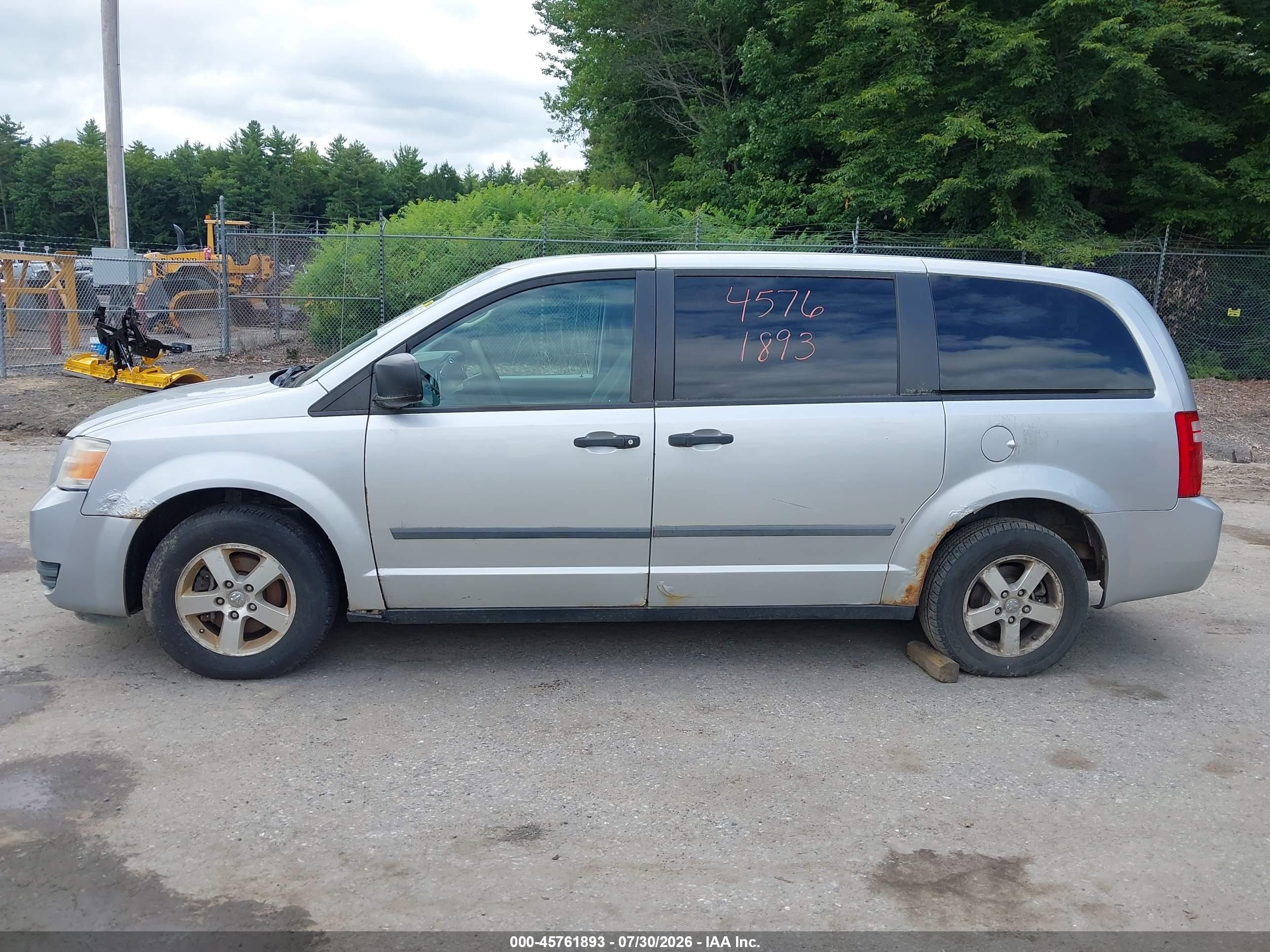 2008 Dodge Grand Caravan Se Silver vin: 2D8HN44H88R702730