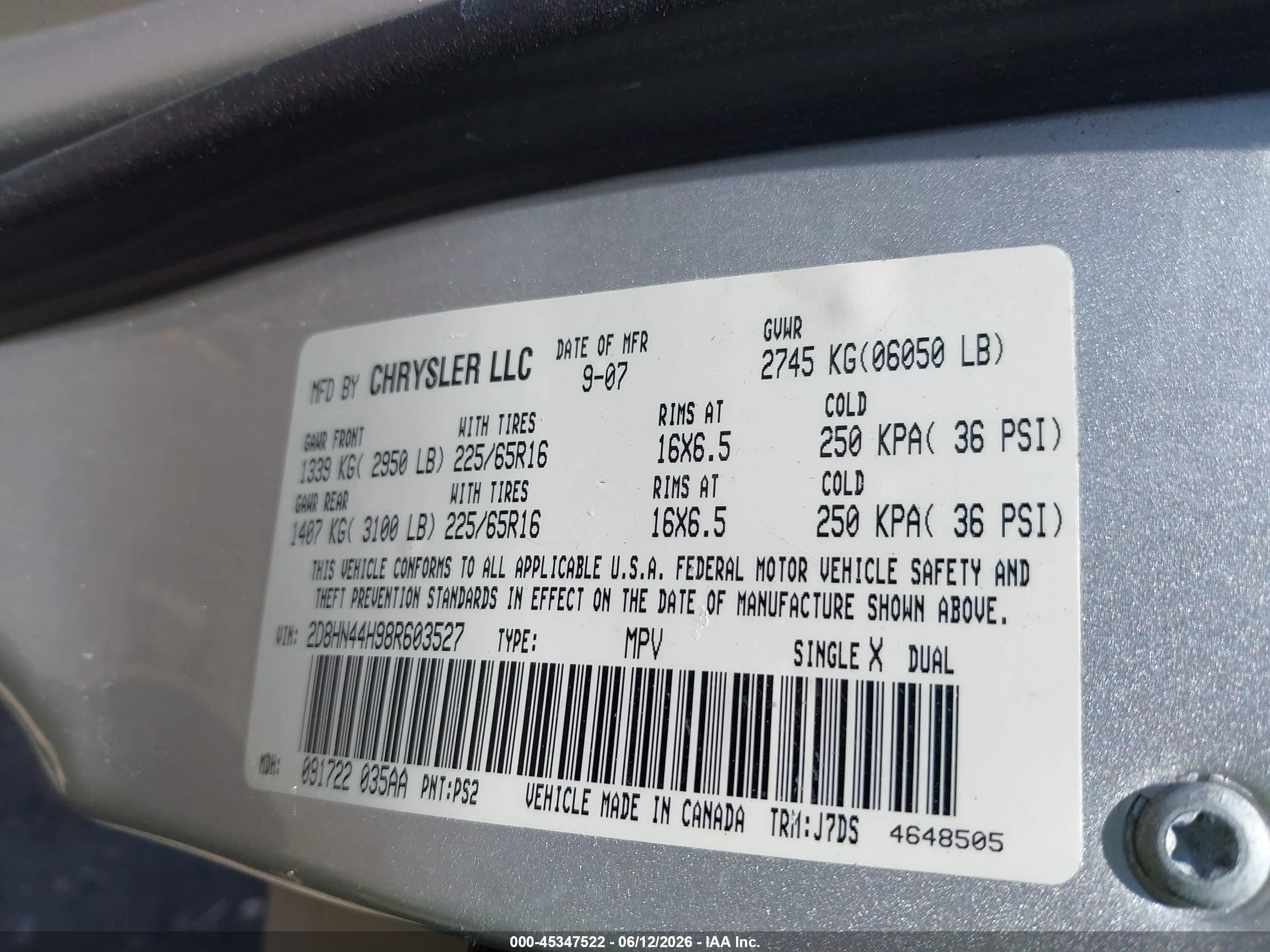 2008 Dodge Grand Caravan Se Silver vin: 2D8HN44H98R603527