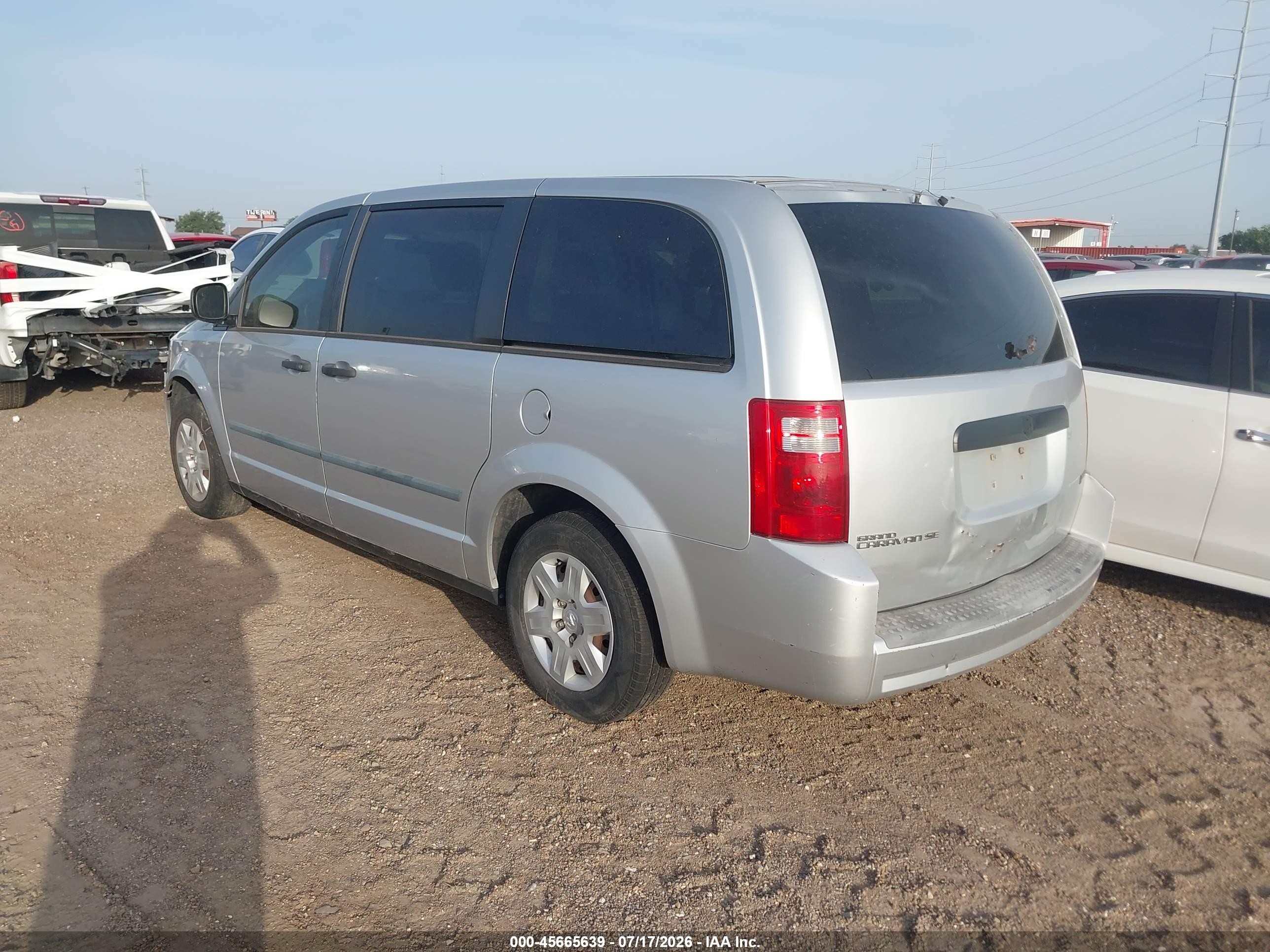 2008 Dodge Grand Caravan Se Silver vin: 2D8HN44HX8R645043