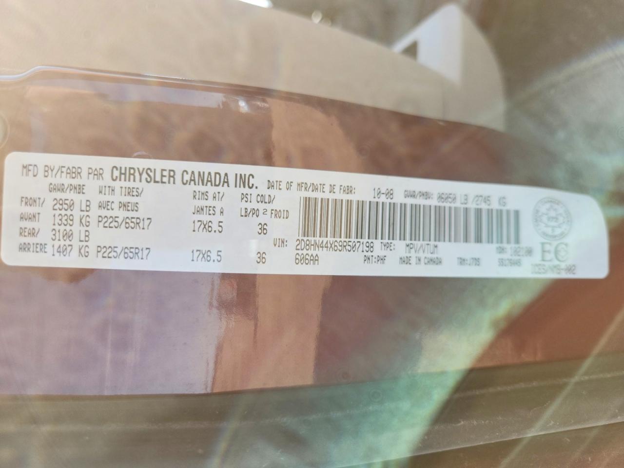 2009 Dodge Grand Caravan Se Burgundy vin: 2D8HN44X69R507198