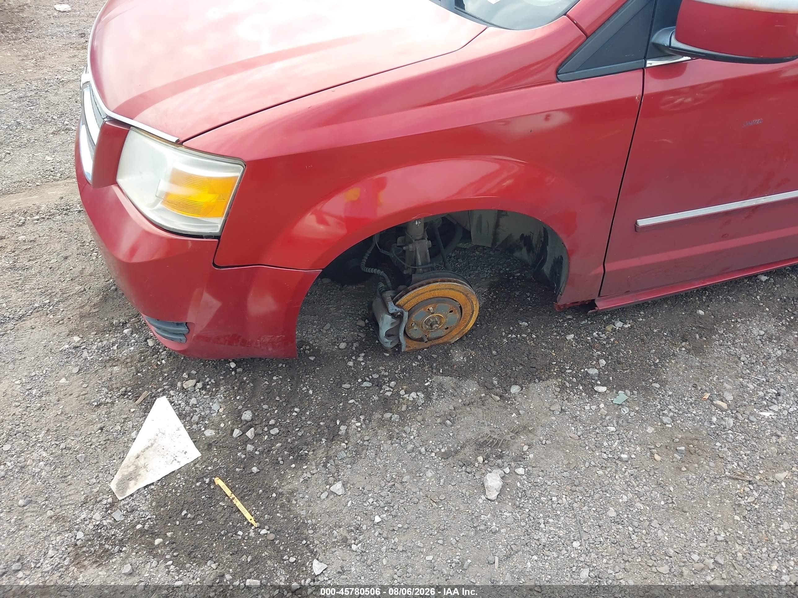 2009 Dodge Grand Caravan Sxt Red vin: 2D8HN54109R605502