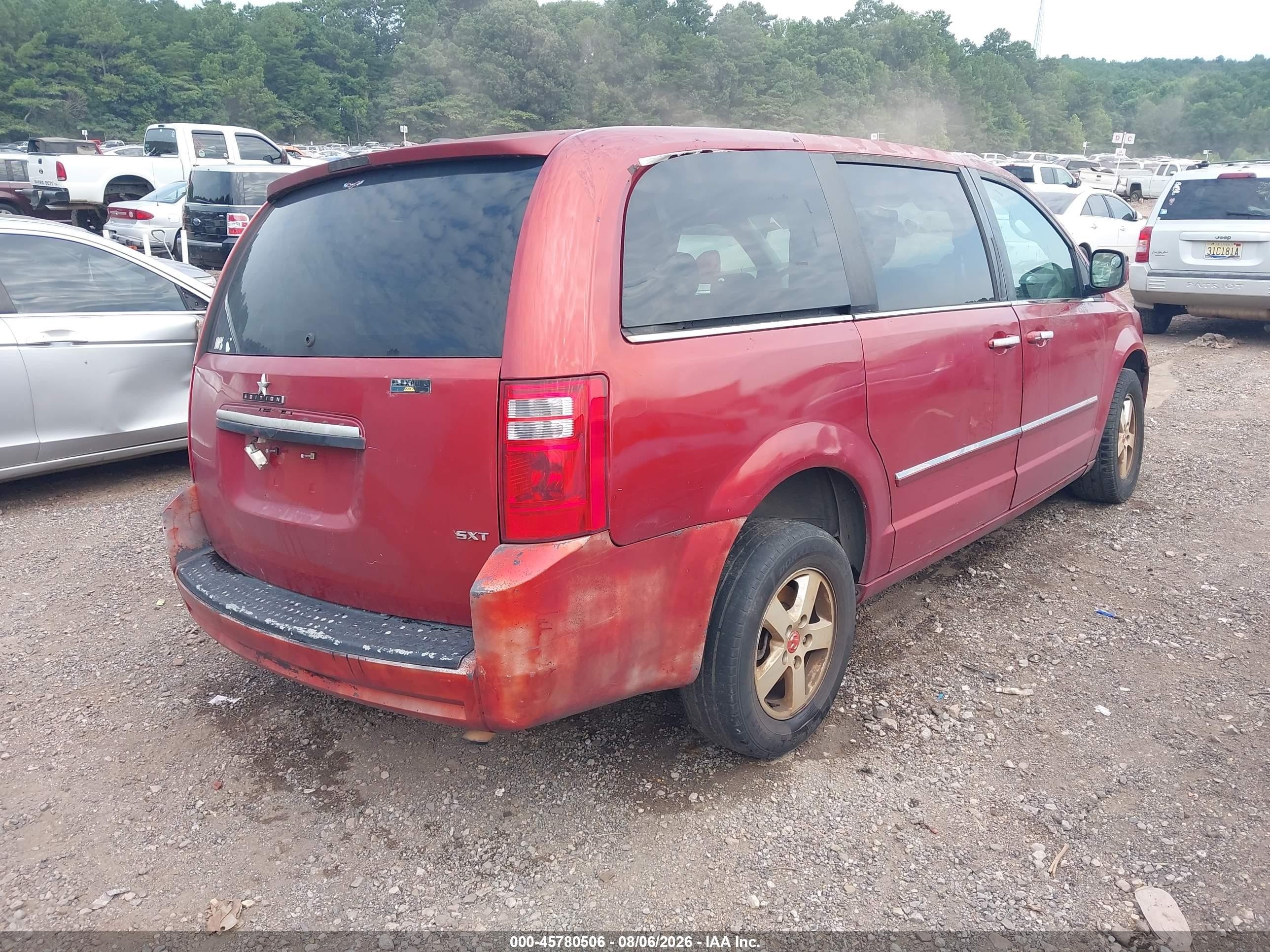 2009 Dodge Grand Caravan Sxt Red vin: 2D8HN54109R605502