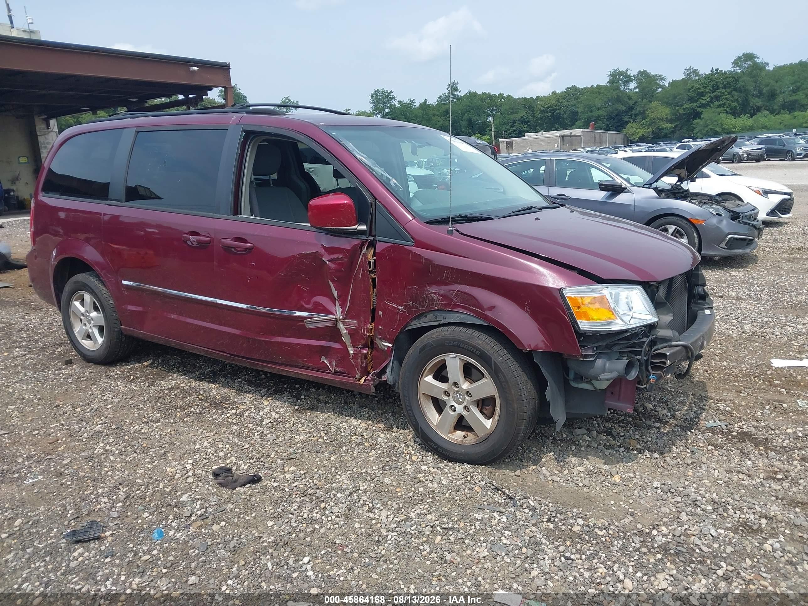 2009 Dodge Grand Caravan Sxt Burgundy vin: 2D8HN54119R564703