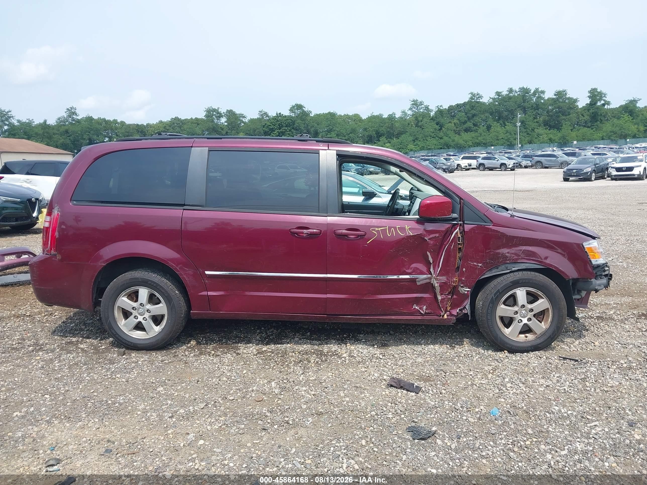 2009 Dodge Grand Caravan Sxt Burgundy vin: 2D8HN54119R564703