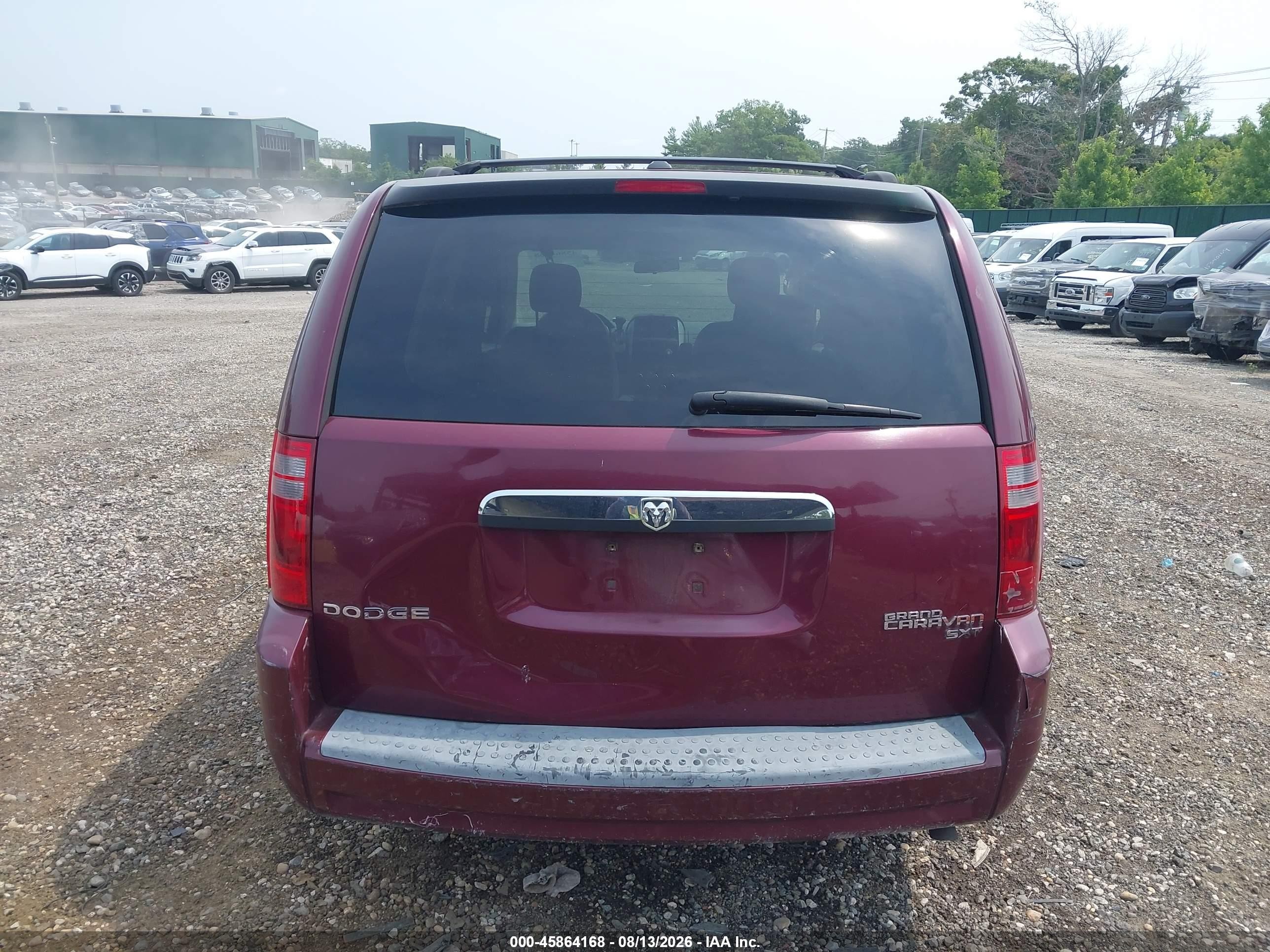 2009 Dodge Grand Caravan Sxt Burgundy vin: 2D8HN54119R564703