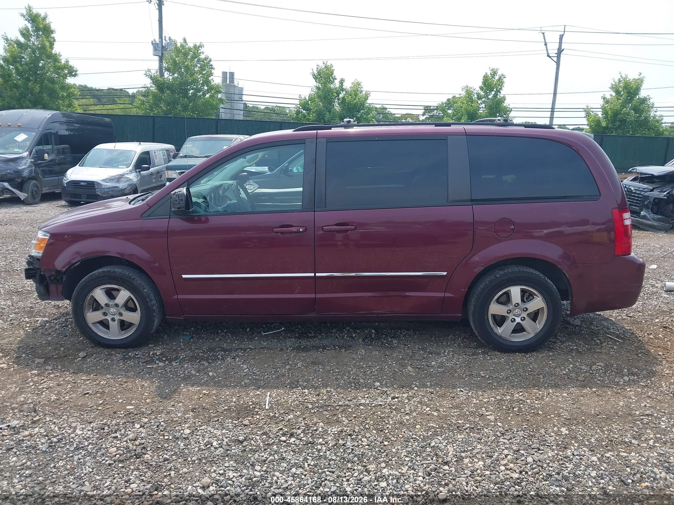 2009 Dodge Grand Caravan Sxt Burgundy vin: 2D8HN54119R564703