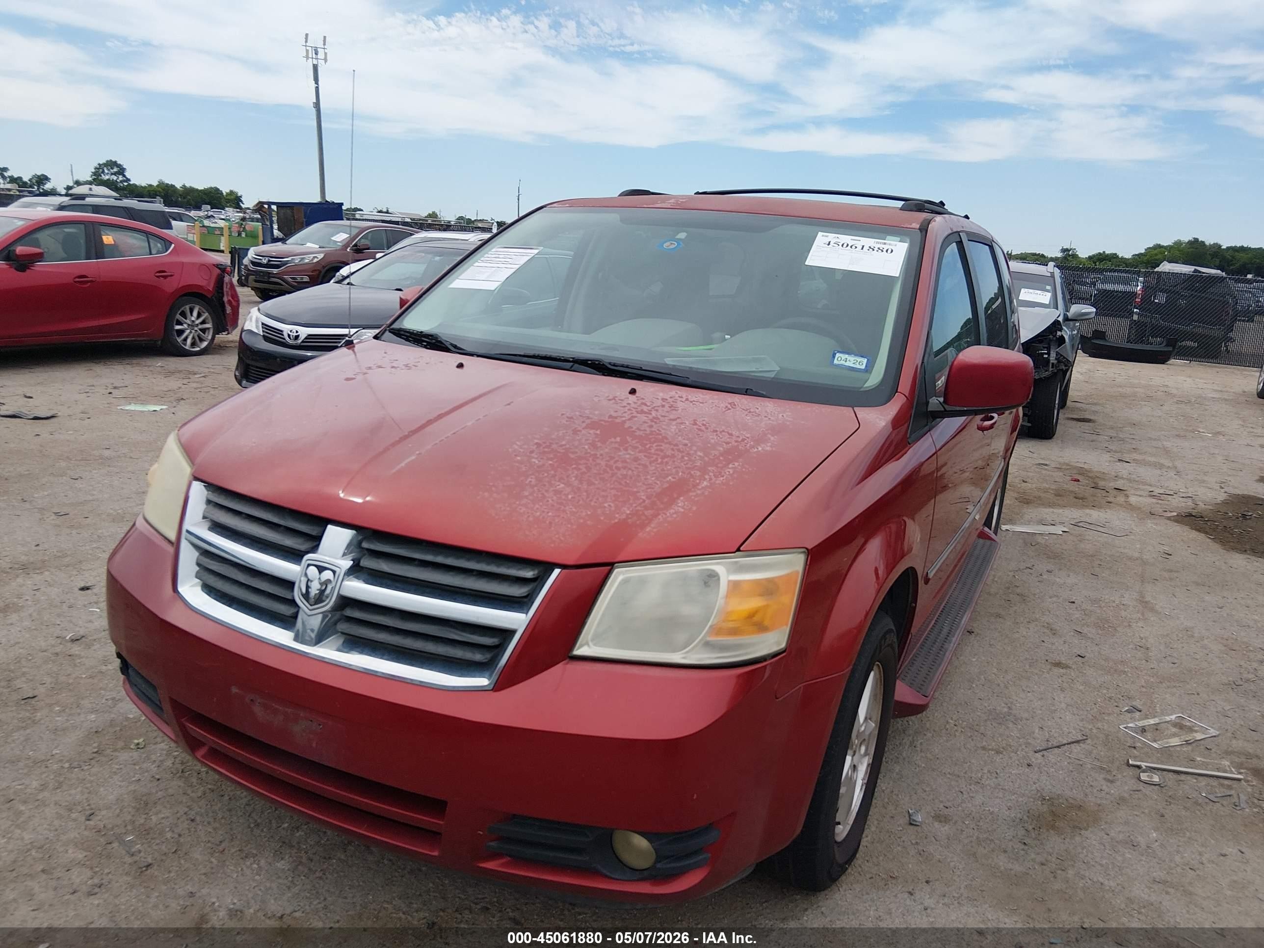 2009 Dodge Grand Caravan Sxt Red vin: 2D8HN54169R519207