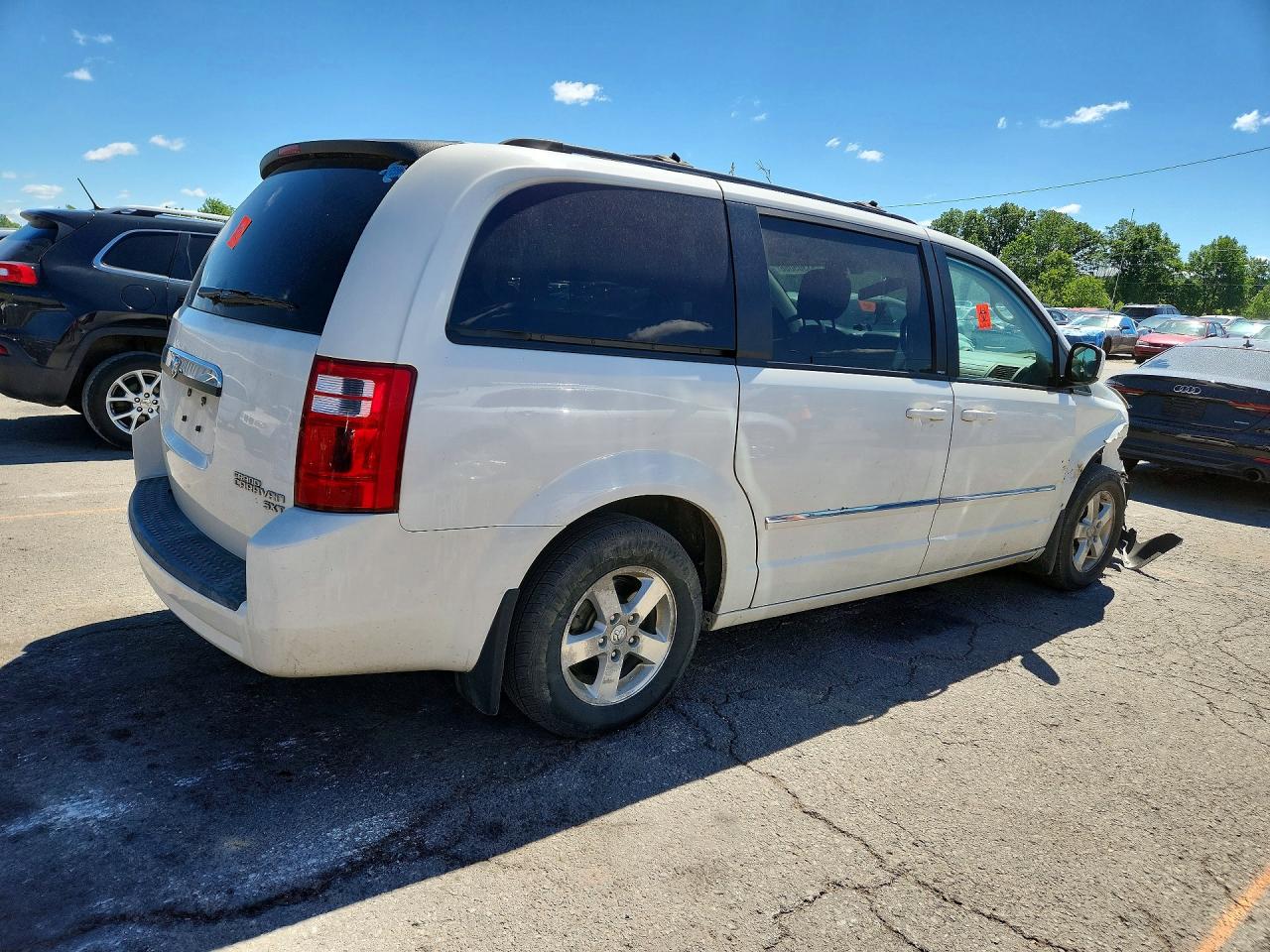 2009 Dodge Grand Caravan Sxt White vin: 2D8HN54169R630856