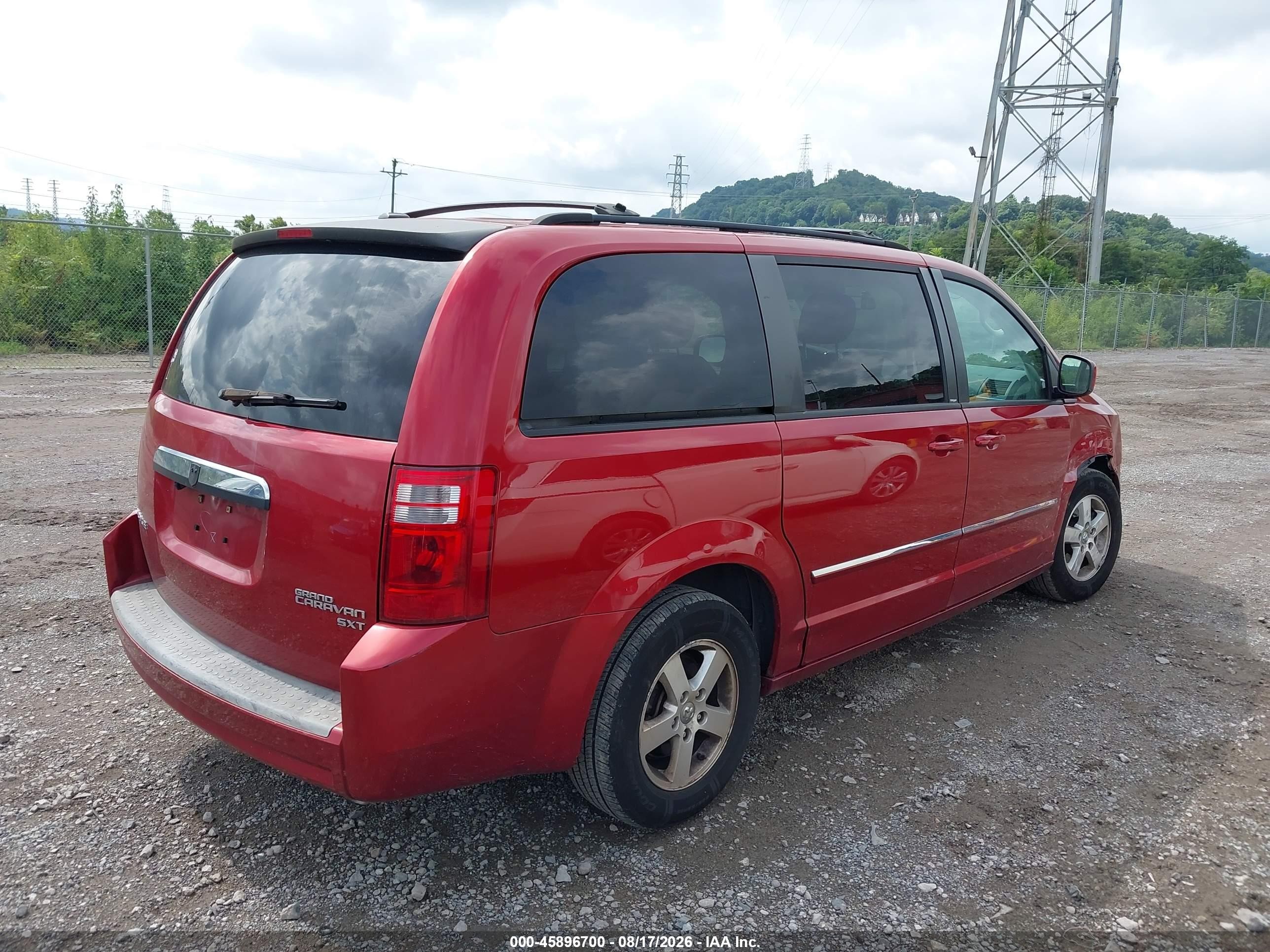 2009 Dodge Grand Caravan Sxt Red vin: 2D8HN54169R655594