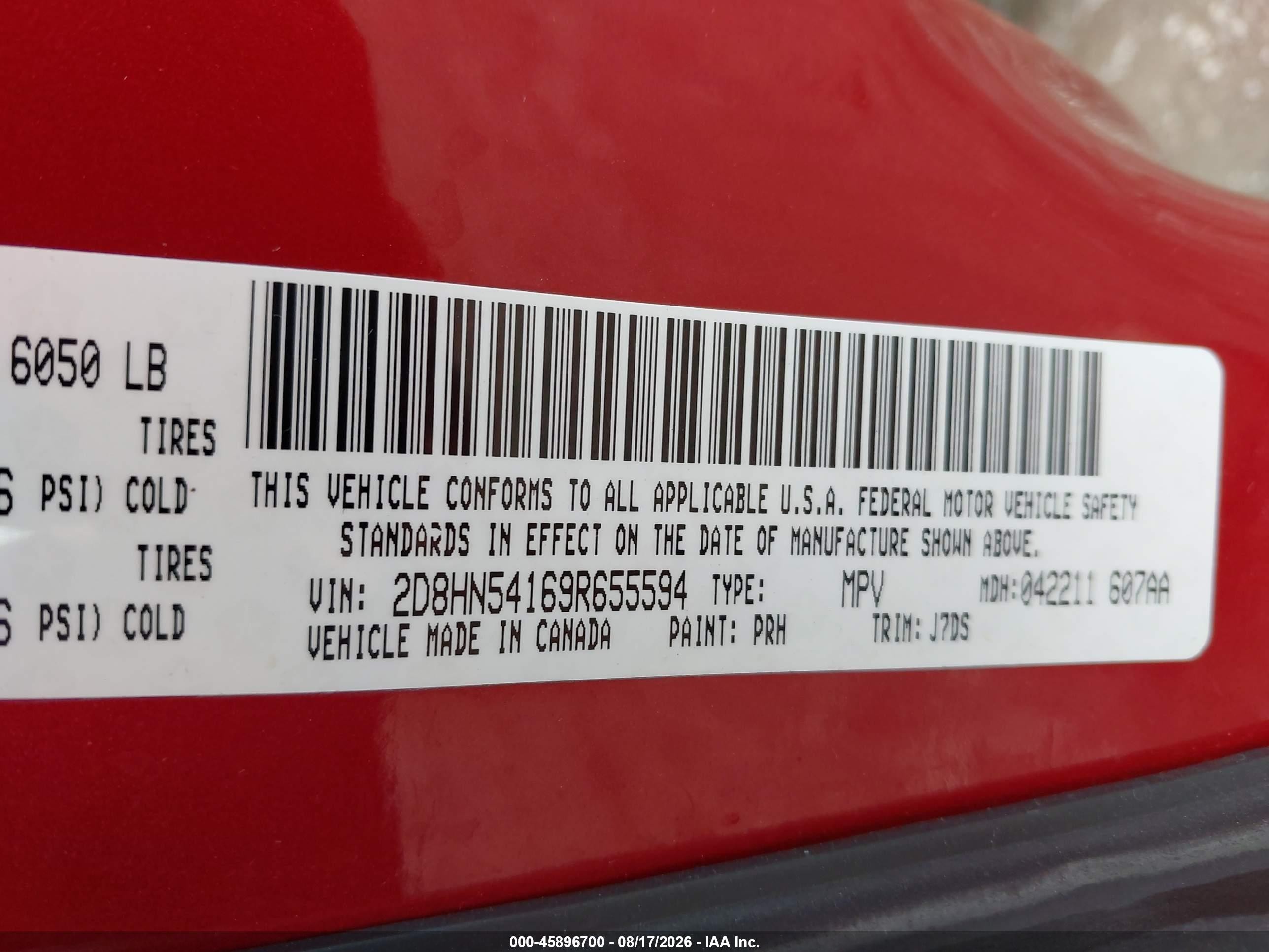 2009 Dodge Grand Caravan Sxt Red vin: 2D8HN54169R655594