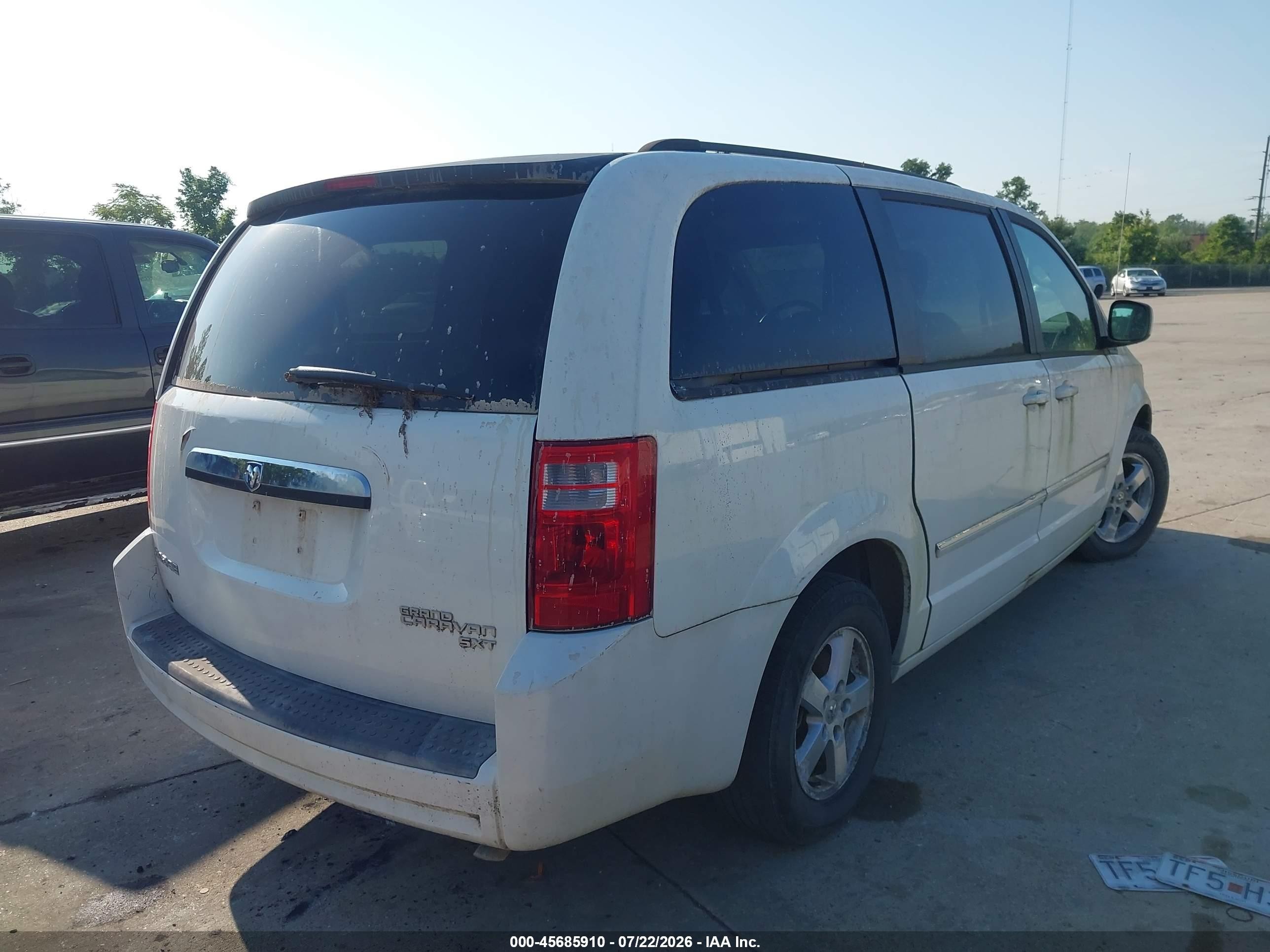 2009 Dodge Grand Caravan Sxt White vin: 2D8HN54179R662022