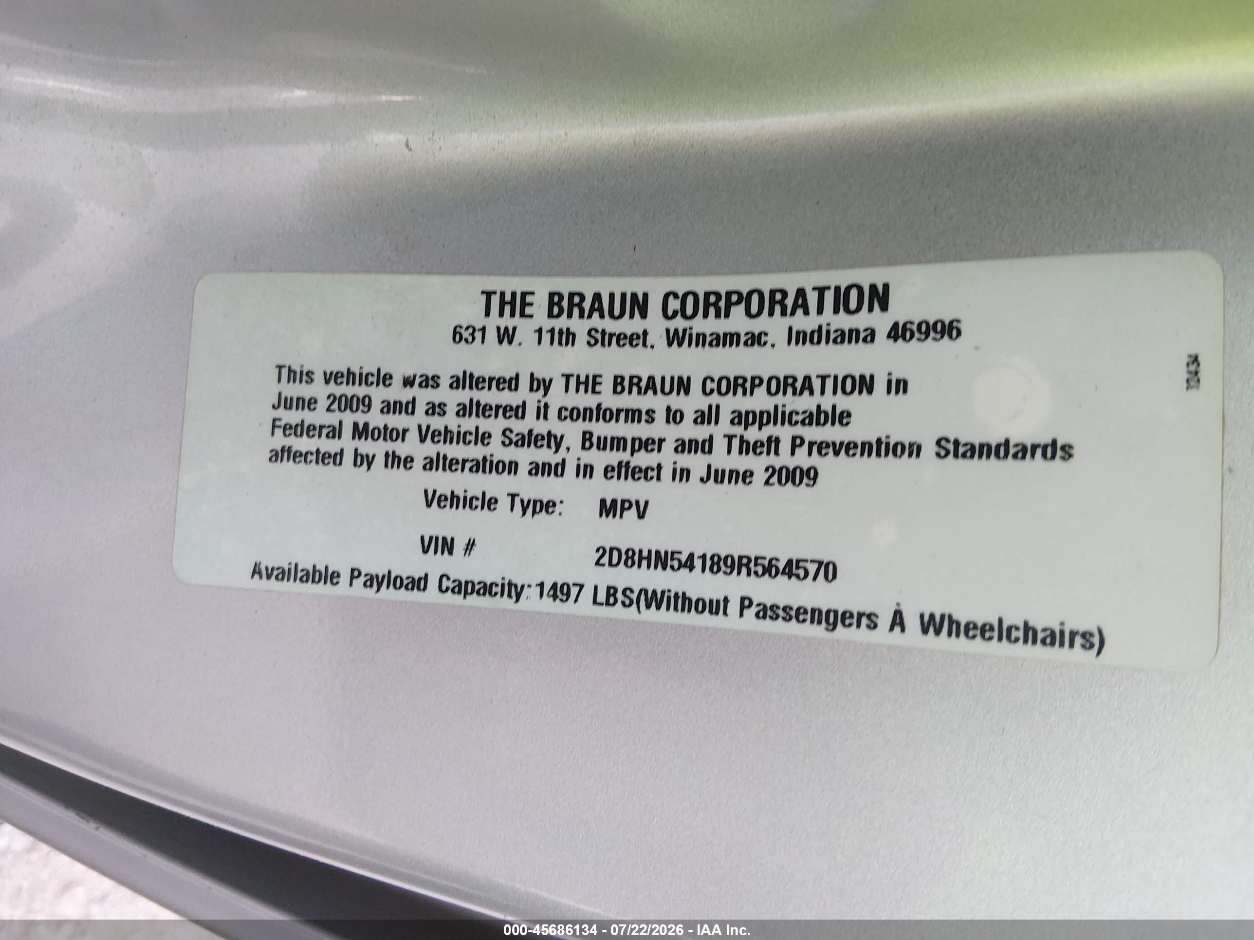 2009 Dodge Grand Caravan Sxt Silver vin: 2D8HN54189R564570