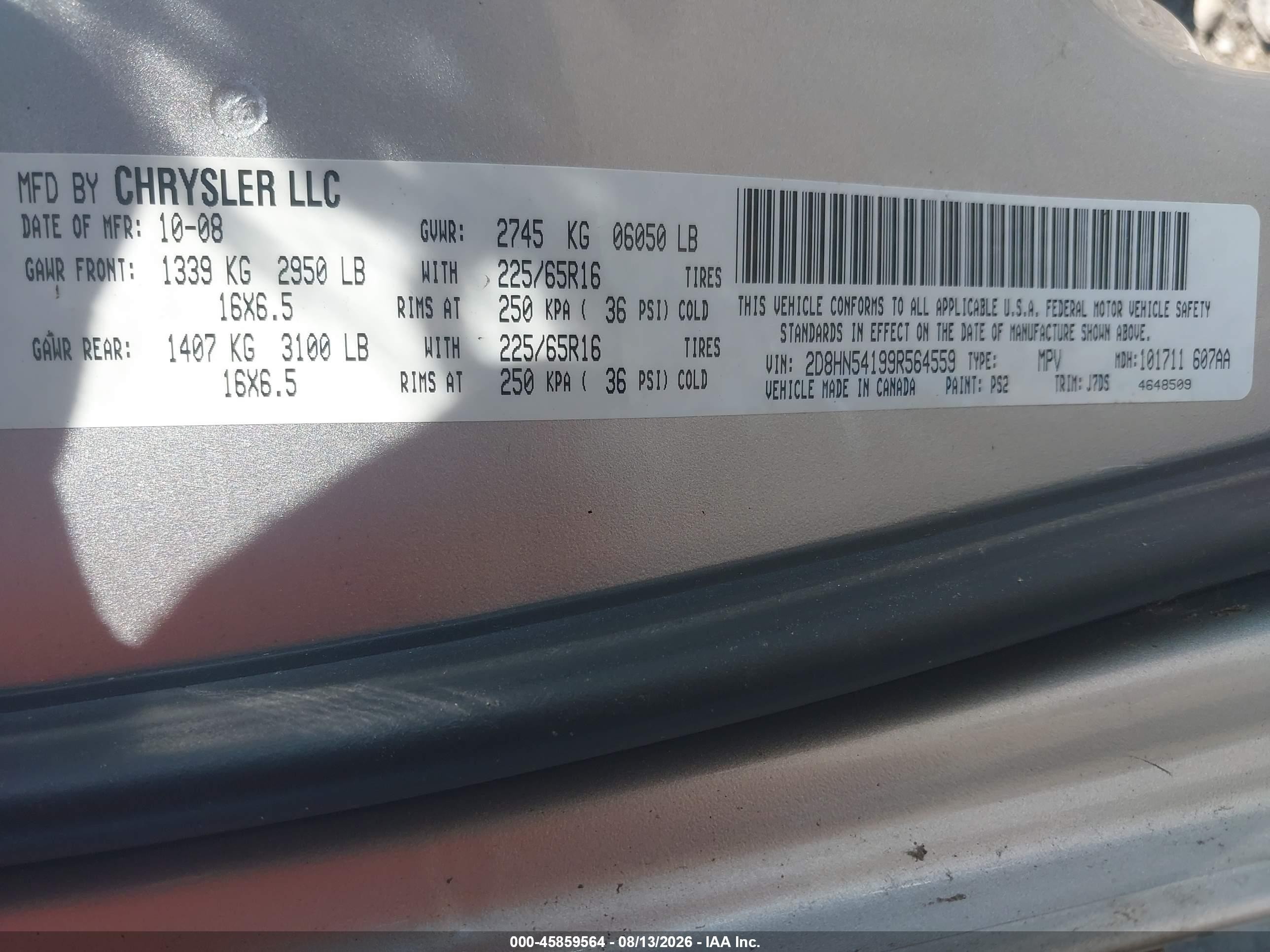 2009 Dodge Grand Caravan Sxt Silver vin: 2D8HN54199R564559