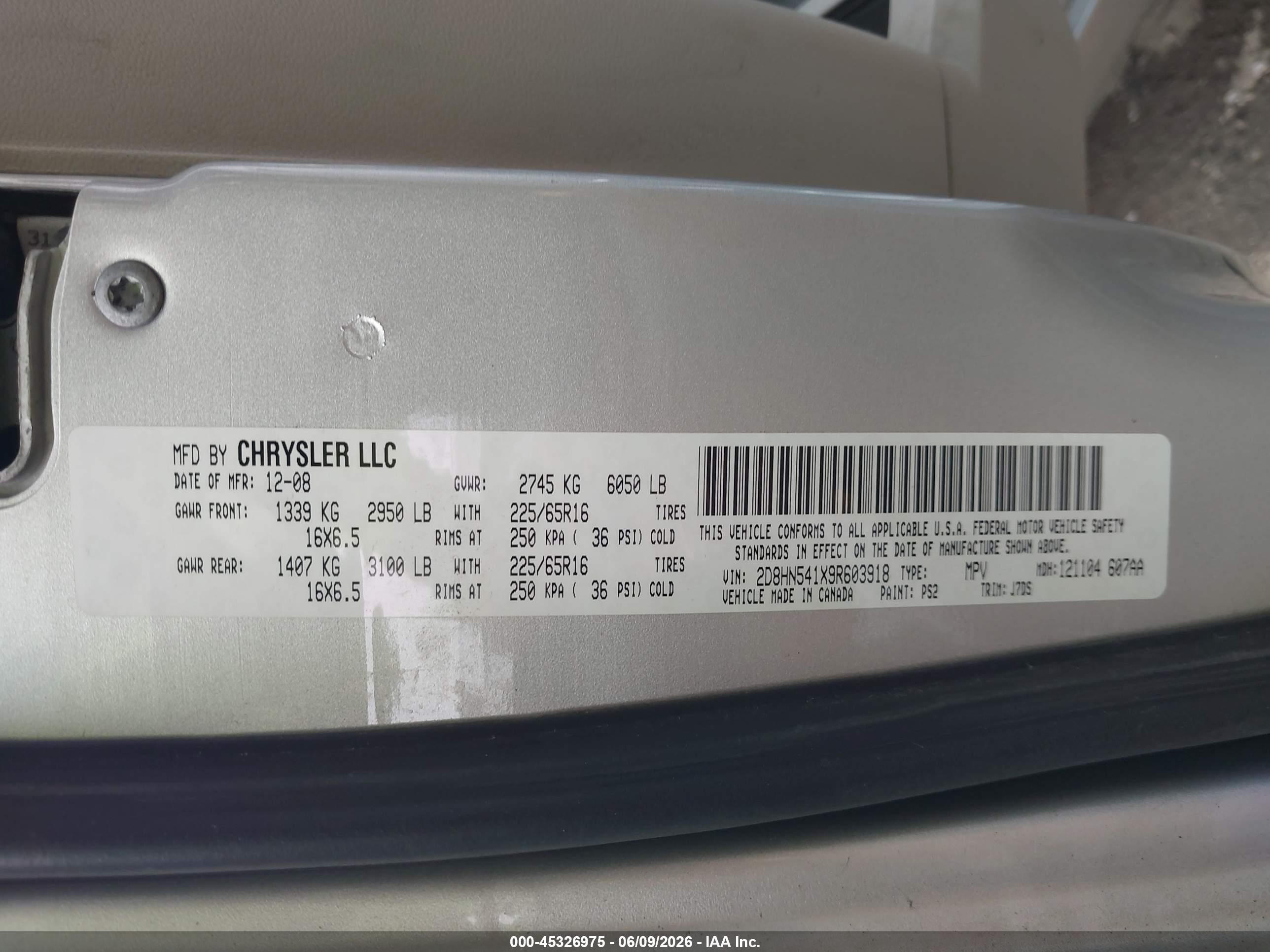 2009 Dodge Grand Caravan Sxt Silver vin: 2D8HN541X9R603918