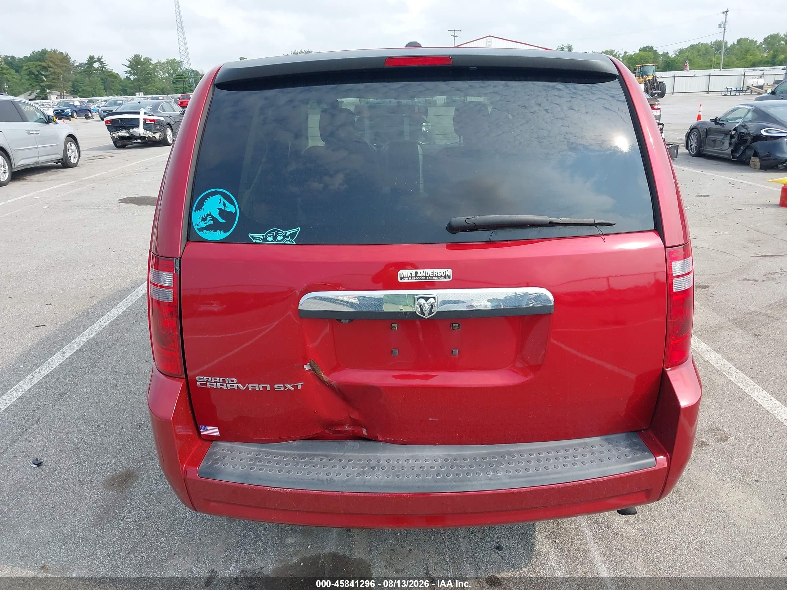 2008 Dodge Grand Caravan Sxt Red vin: 2D8HN54P08R752373