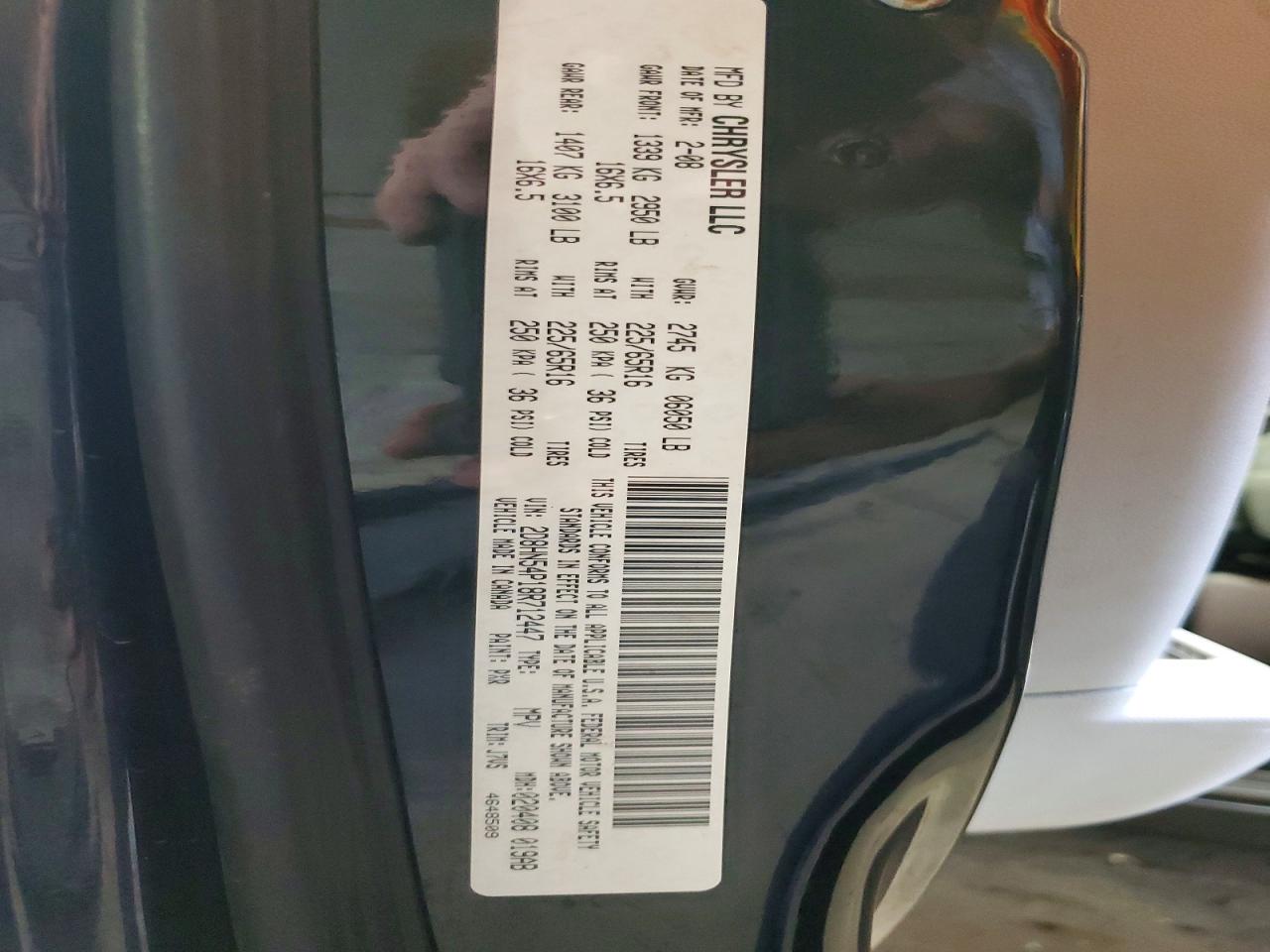 2008 Dodge Grand Caravan Sxt Black vin: 2D8HN54P18R712447