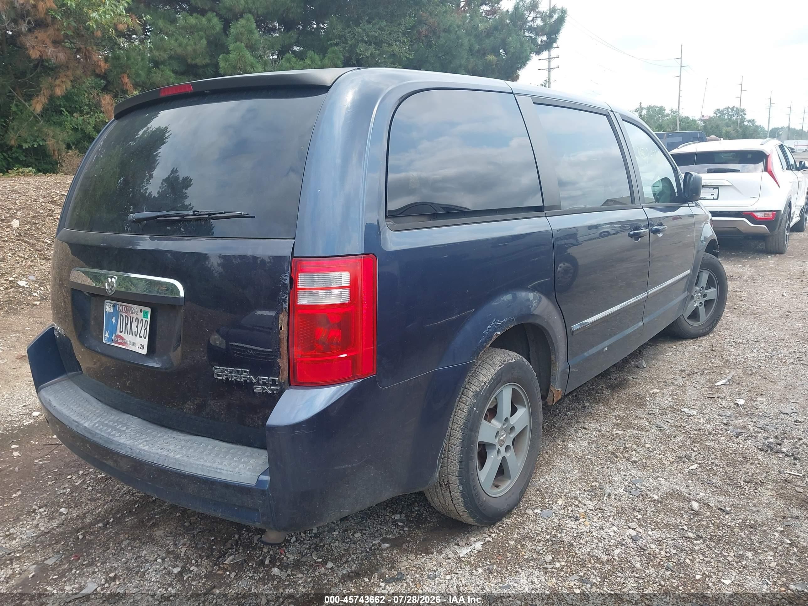 2008 Dodge Grand Caravan Sxt Blue vin: 2D8HN54P48R109590