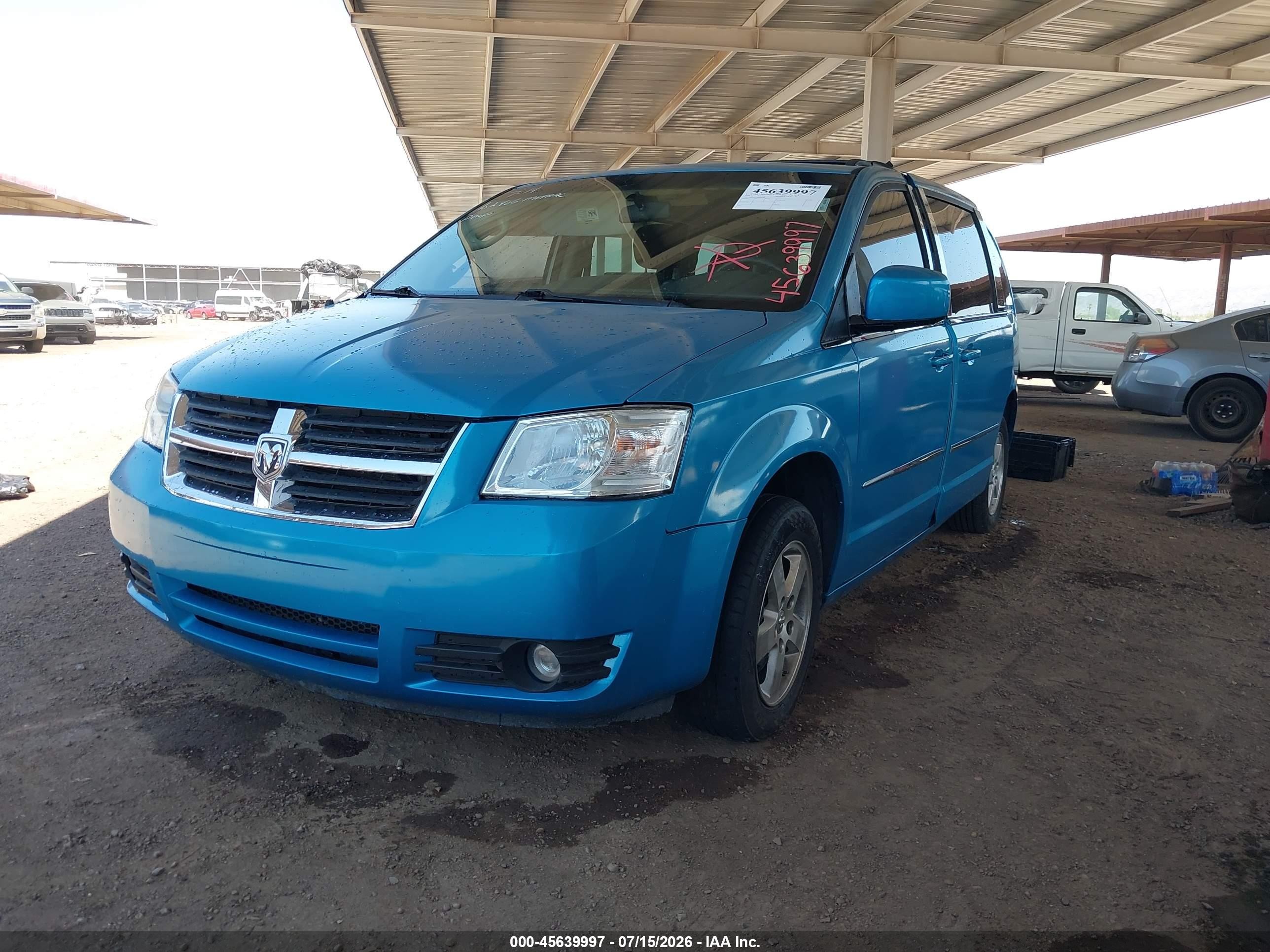 2008 Dodge Grand Caravan Sxt Blue vin: 2D8HN54P58R102406